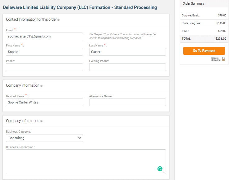 Forming an LLC with CorpNet