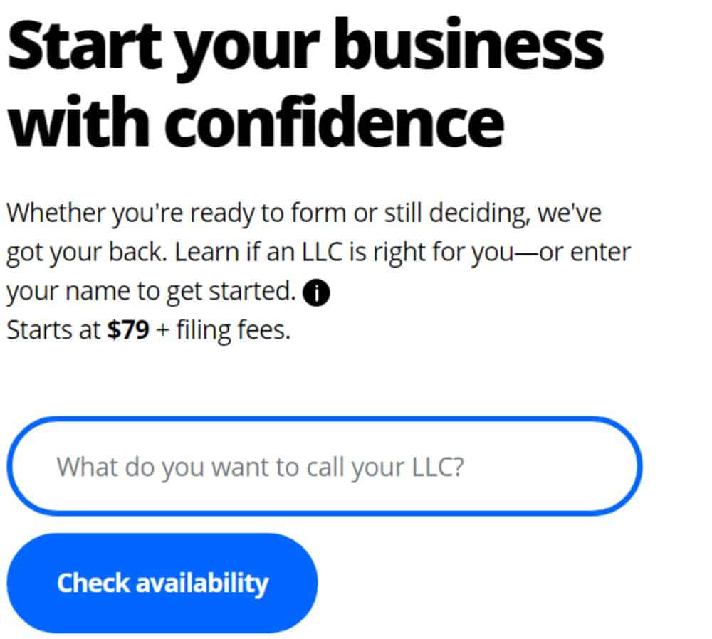 Name Availability Check with LegalZoom.