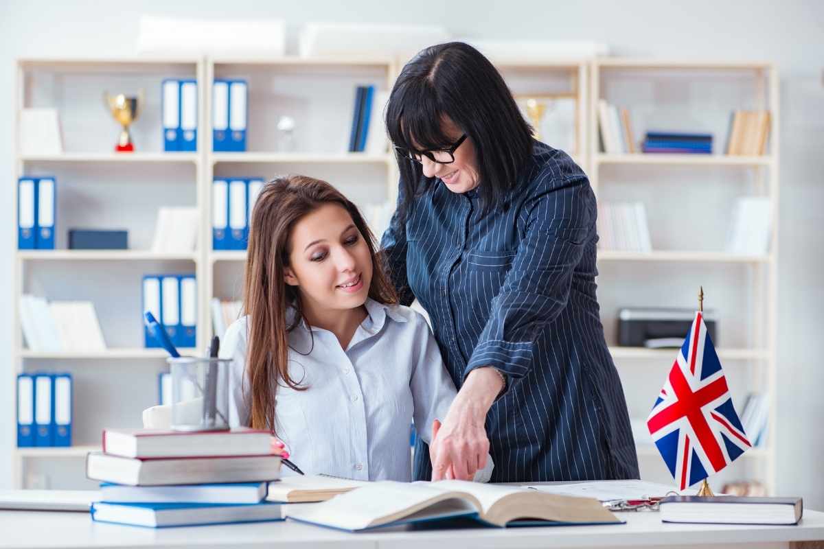 The young foreign student with TEFL Instructor.