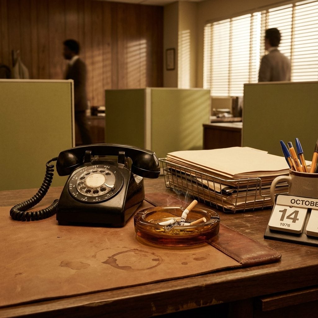 The Ashtray Permanently Fused to the Desk Beside the Phone
