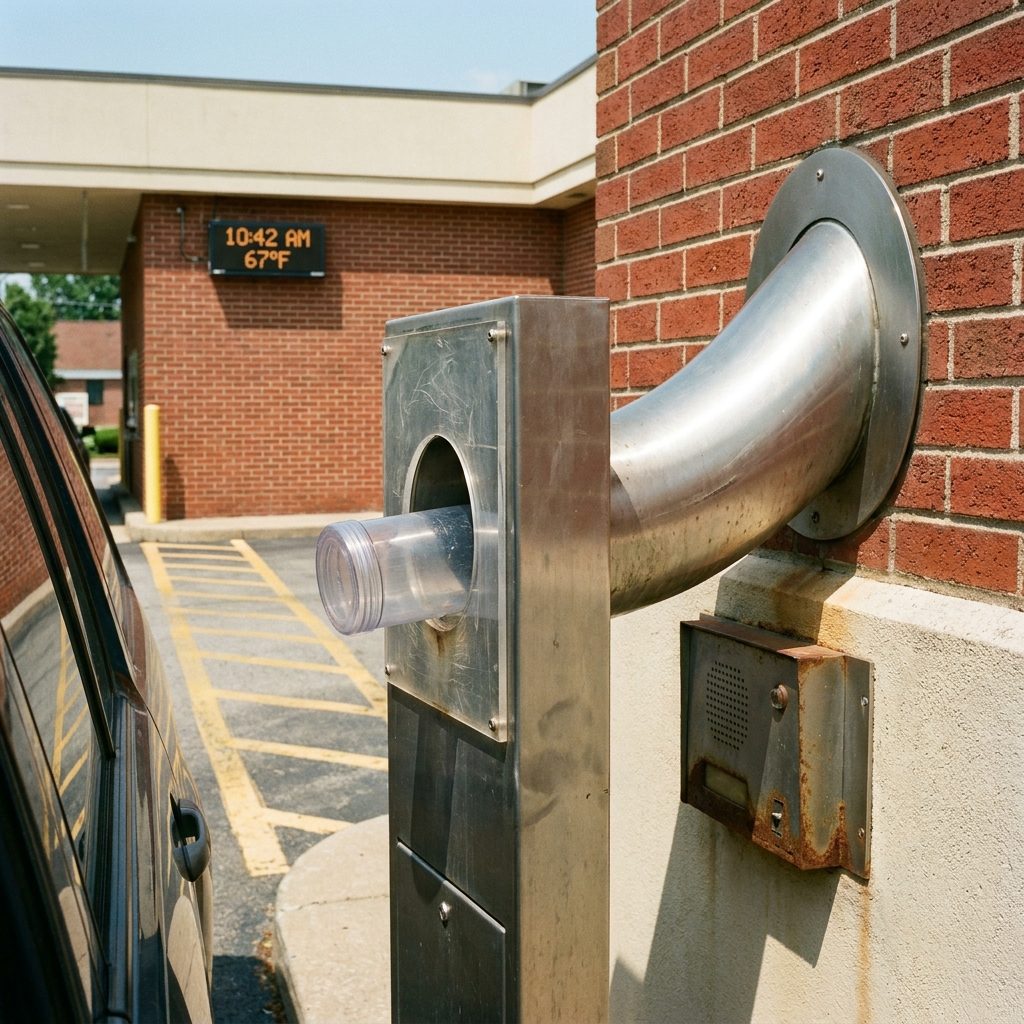 The Drive-Through Pneumatic Tube That Sent Your Deposit Canister Rocketing Into the Bank Like a Space Mission