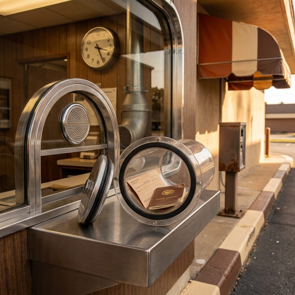 The Drive-Through Pneumatic Tube That Swallowed Your Deposit and Felt Like Pure Science Fiction
