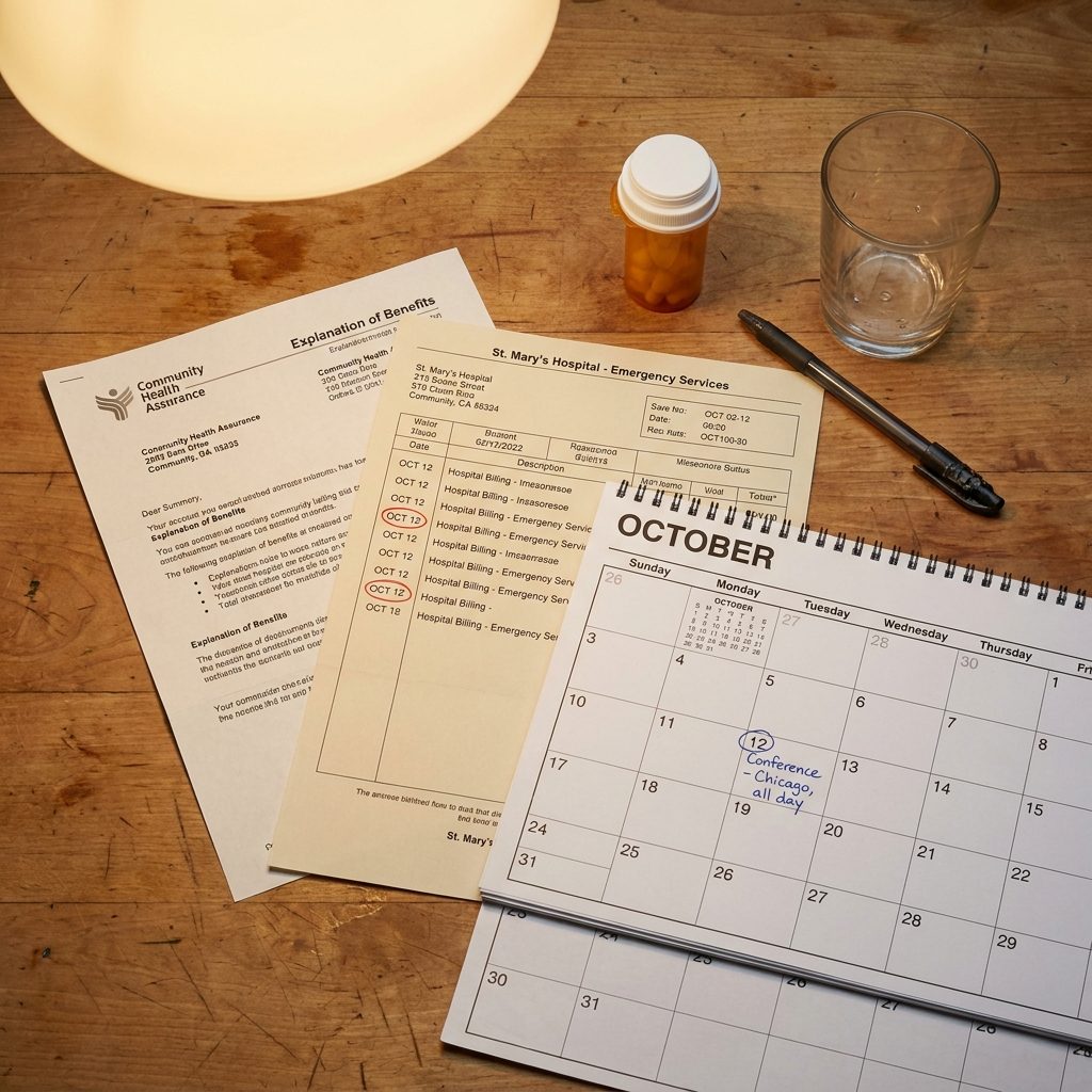 Medical Bills From an Emergency Room Visit That Happened While You Were Somewhere Else