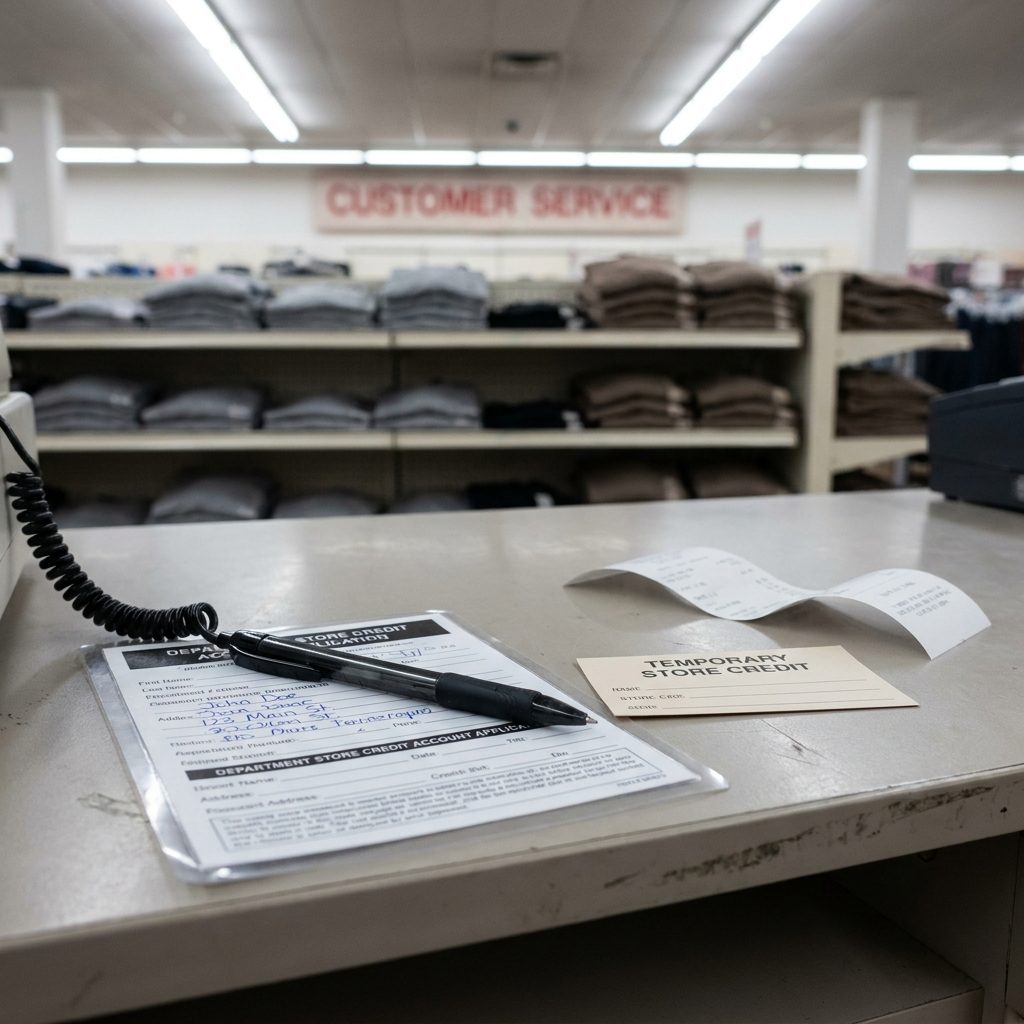 A Store Credit Card Opened at the Checkout Register
