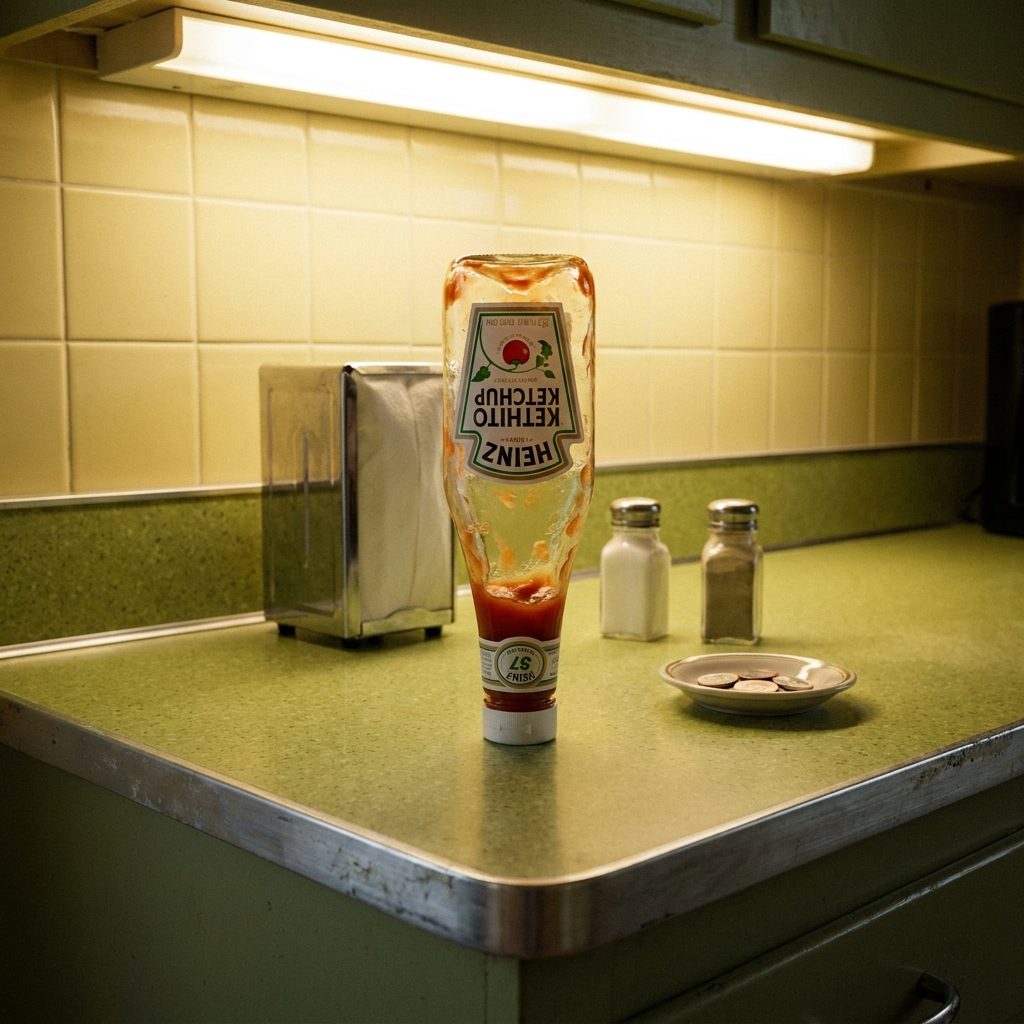 Turning the Ketchup Bottle Upside Down and Leaving It There for Two Days to Get the Last of It