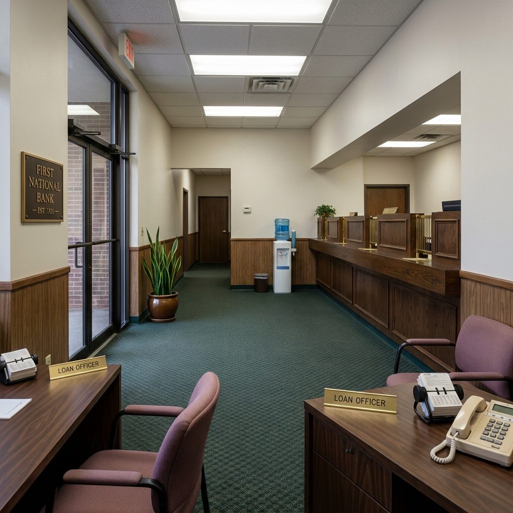 The Way the Bank Smelled Like Carpet and Seriousness and Maybe a Little Bit Like Money