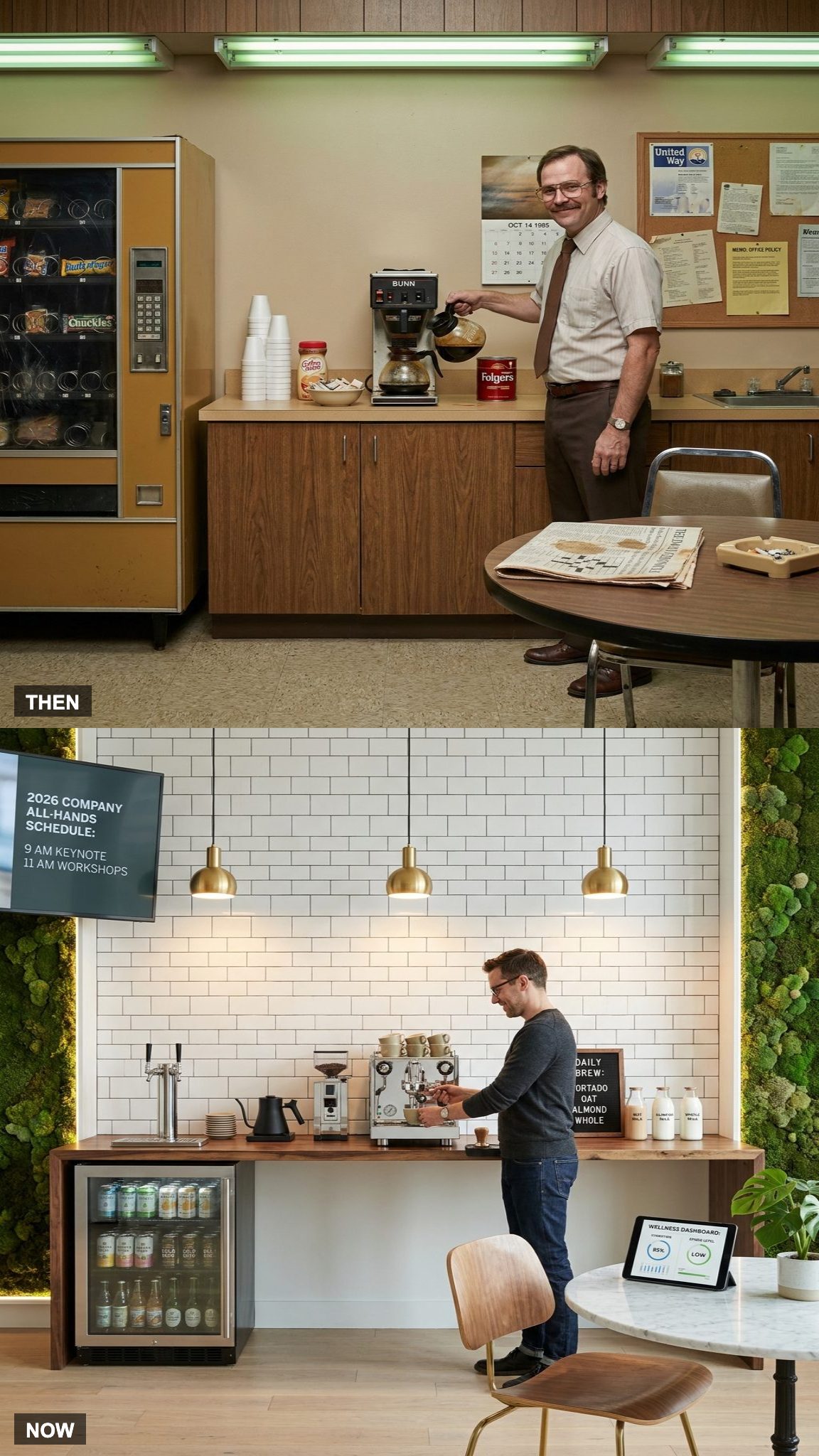 The Break Room With a Coffee Pot, a Newspaper, and Not Much Else