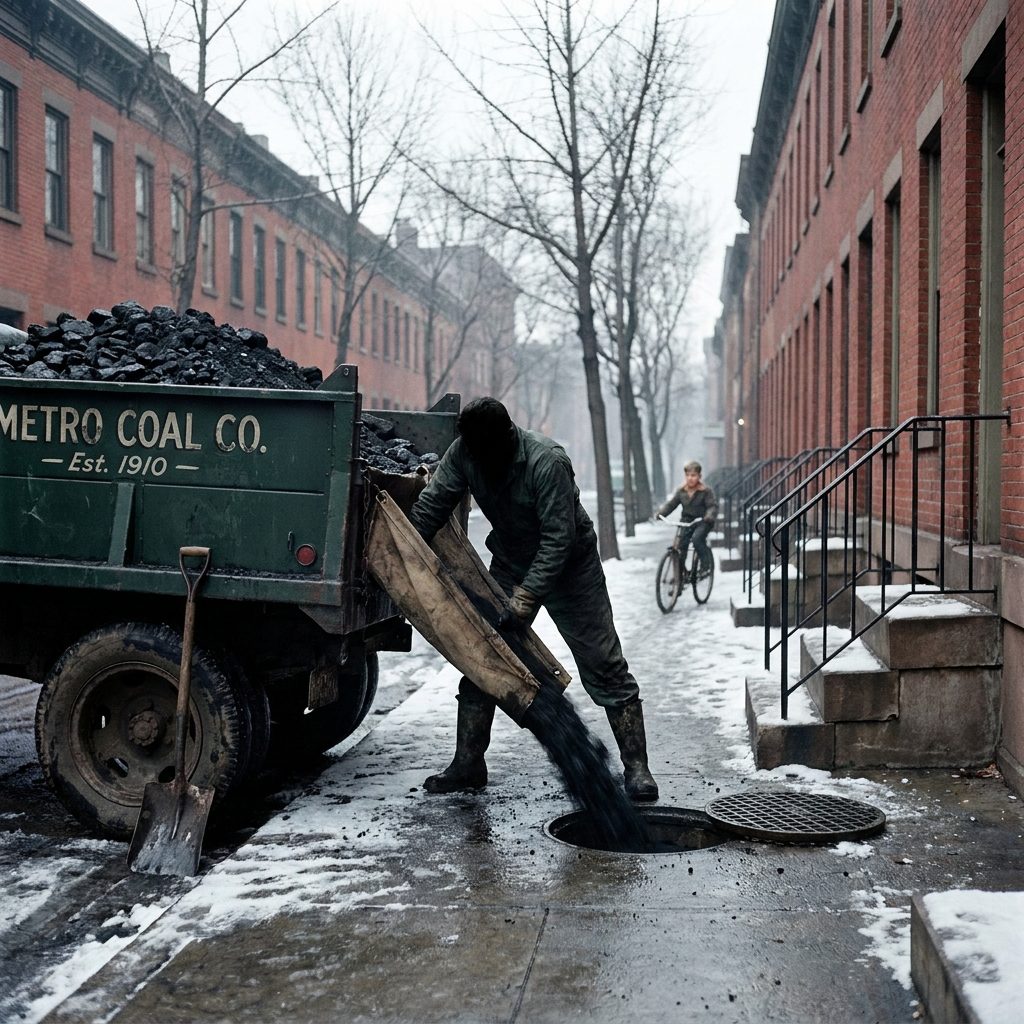 The Coal Delivery Man Who Filled the Basement Bin Through a Chute in the Sidewalk