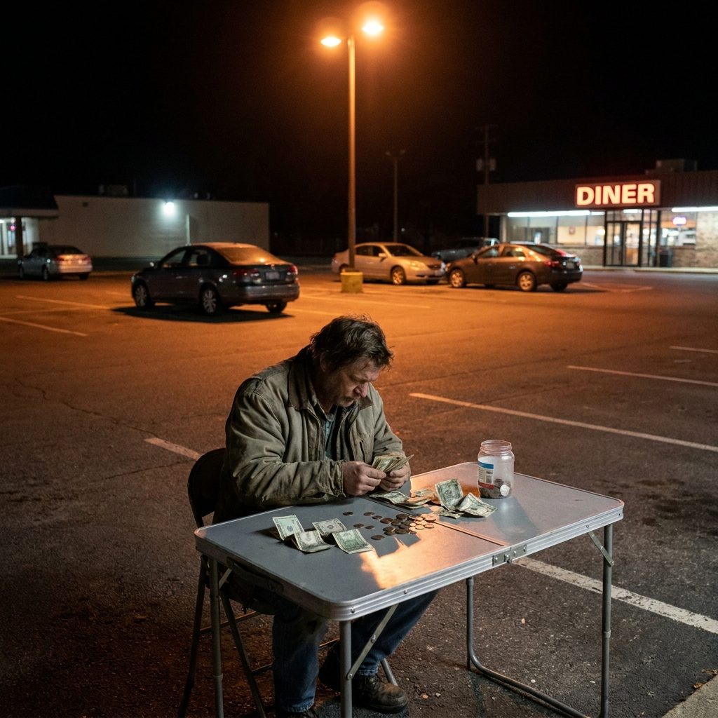 Counting Your Tips on the Trunk of a Car After Closing