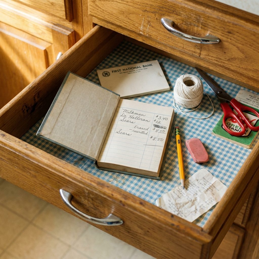 The Debt Ledger in the Kitchen Drawer, Written in Pencil