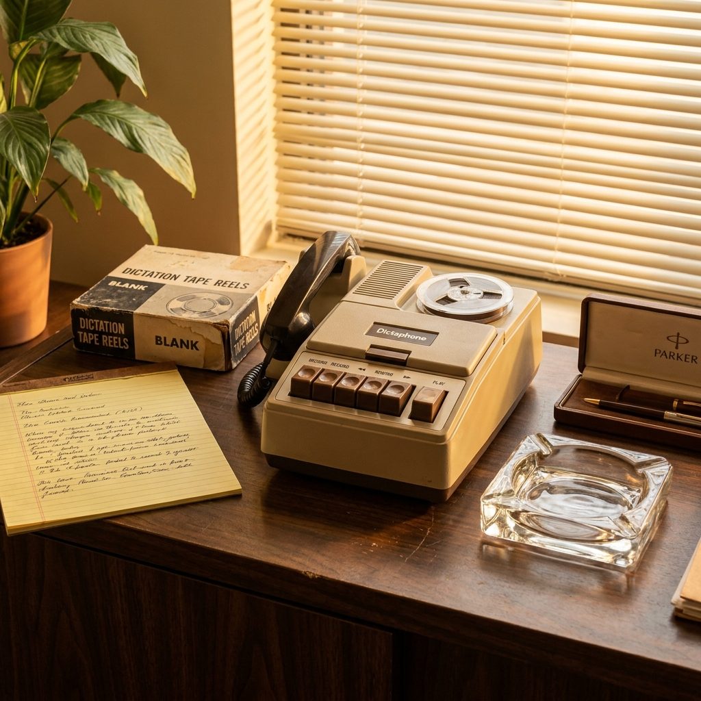 The Dictaphone on the Manager's Credenza, Waiting for Letters Nobody Would Type Until Tomorrow