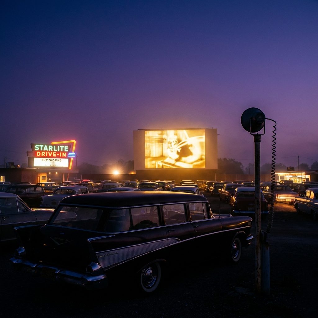 A Family Movie Night at the Drive-In: About $1 to $1.50 per Carload