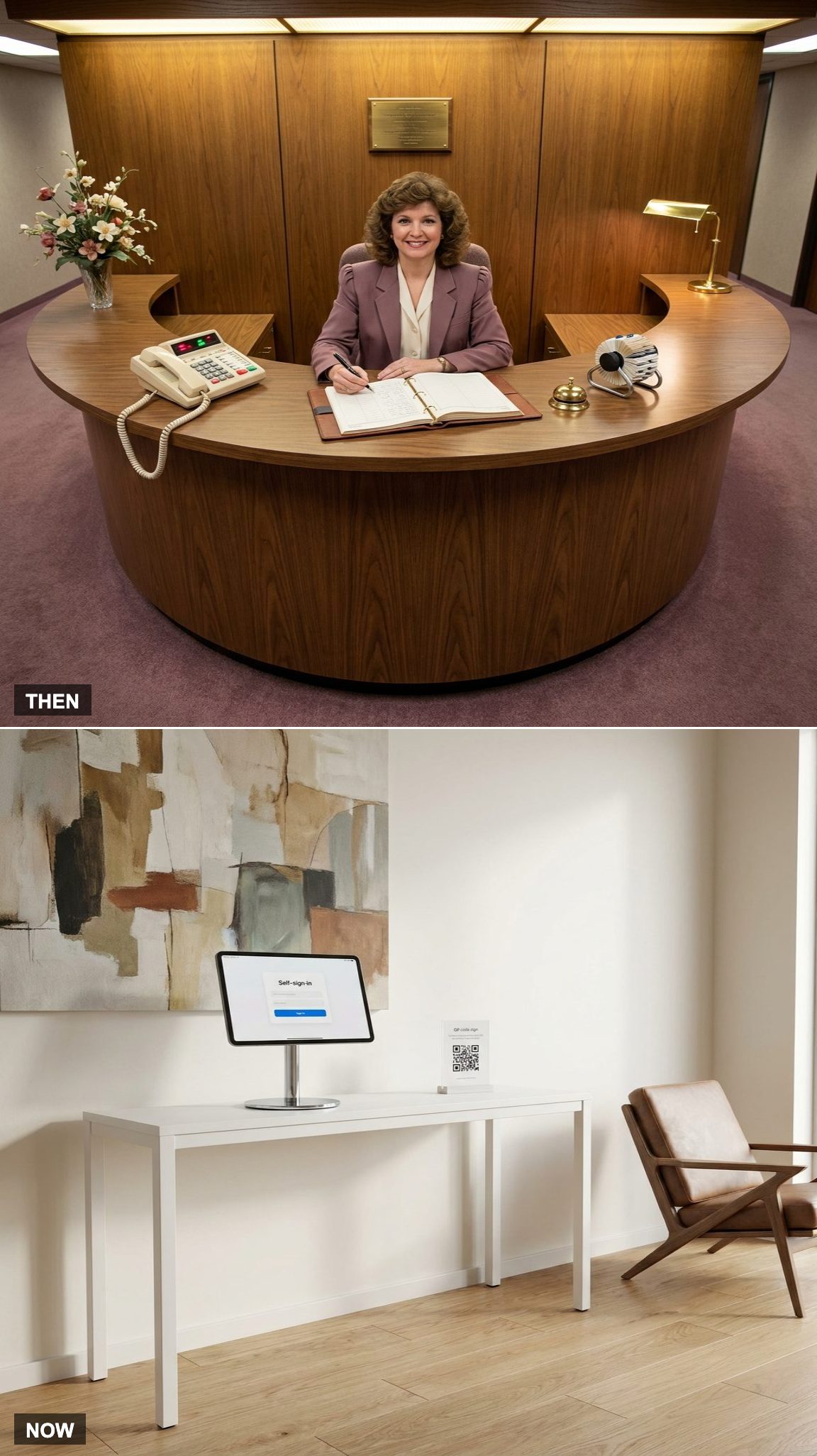The Front Desk: From Ledger and Smile to Tablet and Badge