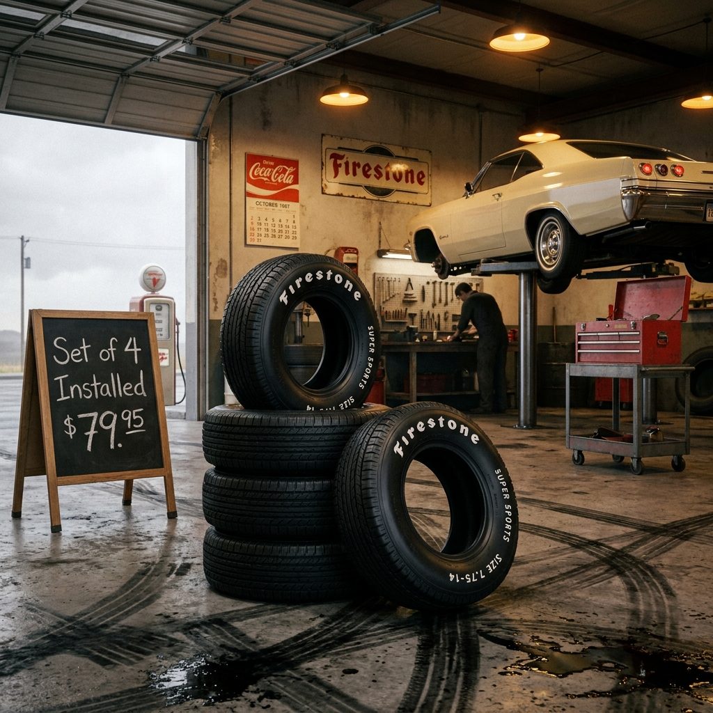 A Full Set of New Tires for the Car: About $80
