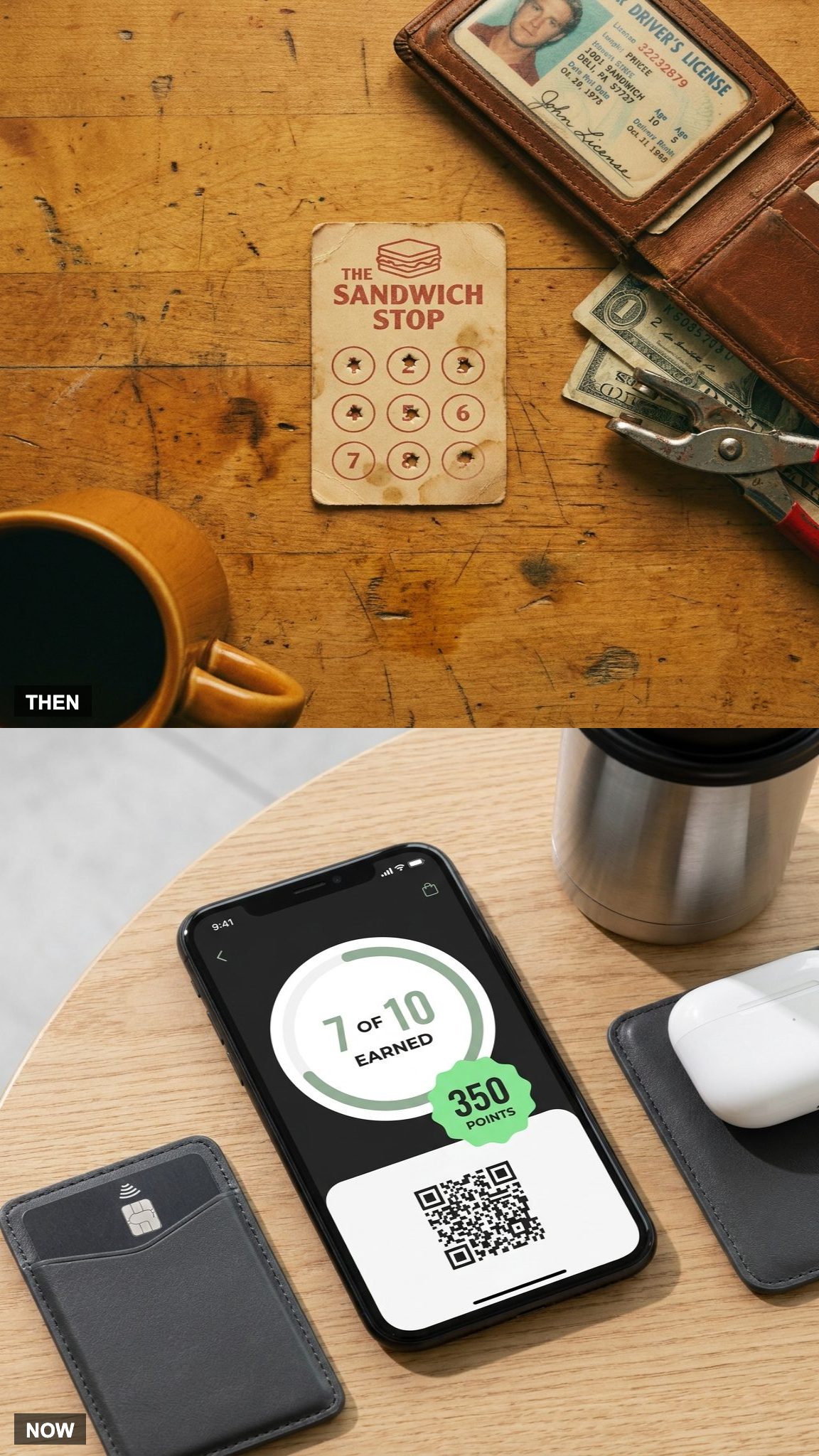 Before: Loyalty Programs Used Paper Punch Cards | After: Rewards Live Inside Mobile Apps