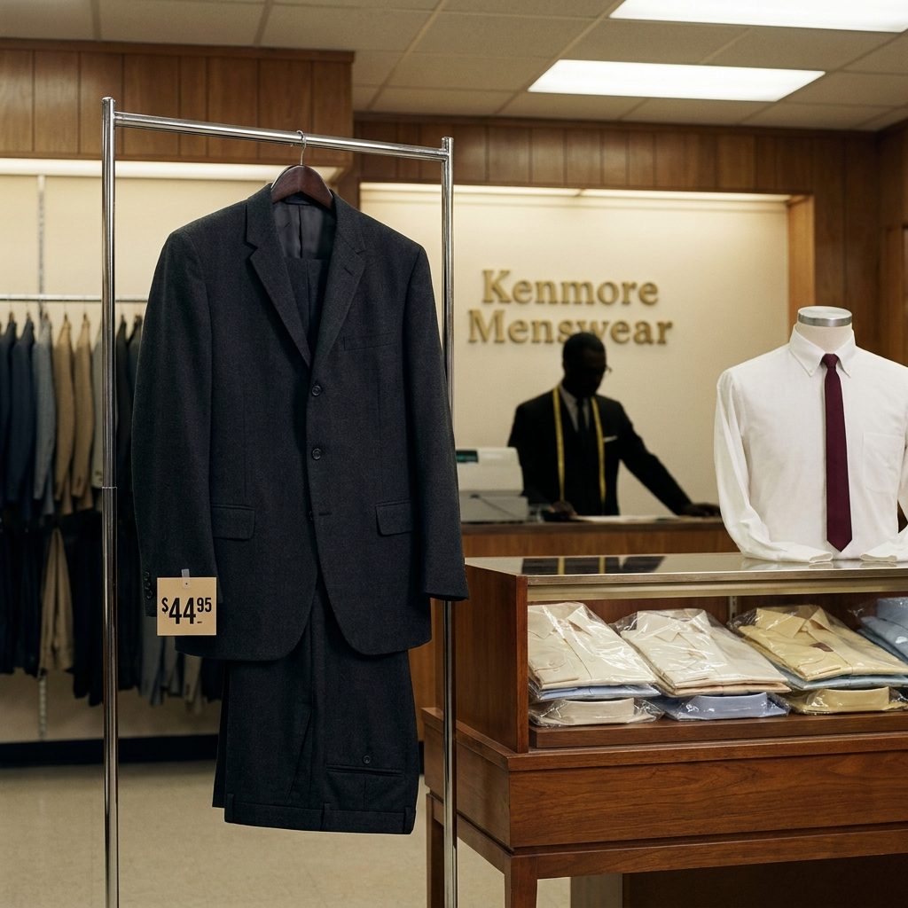 A Man's Two-Piece Wool Suit from Sears: About $45