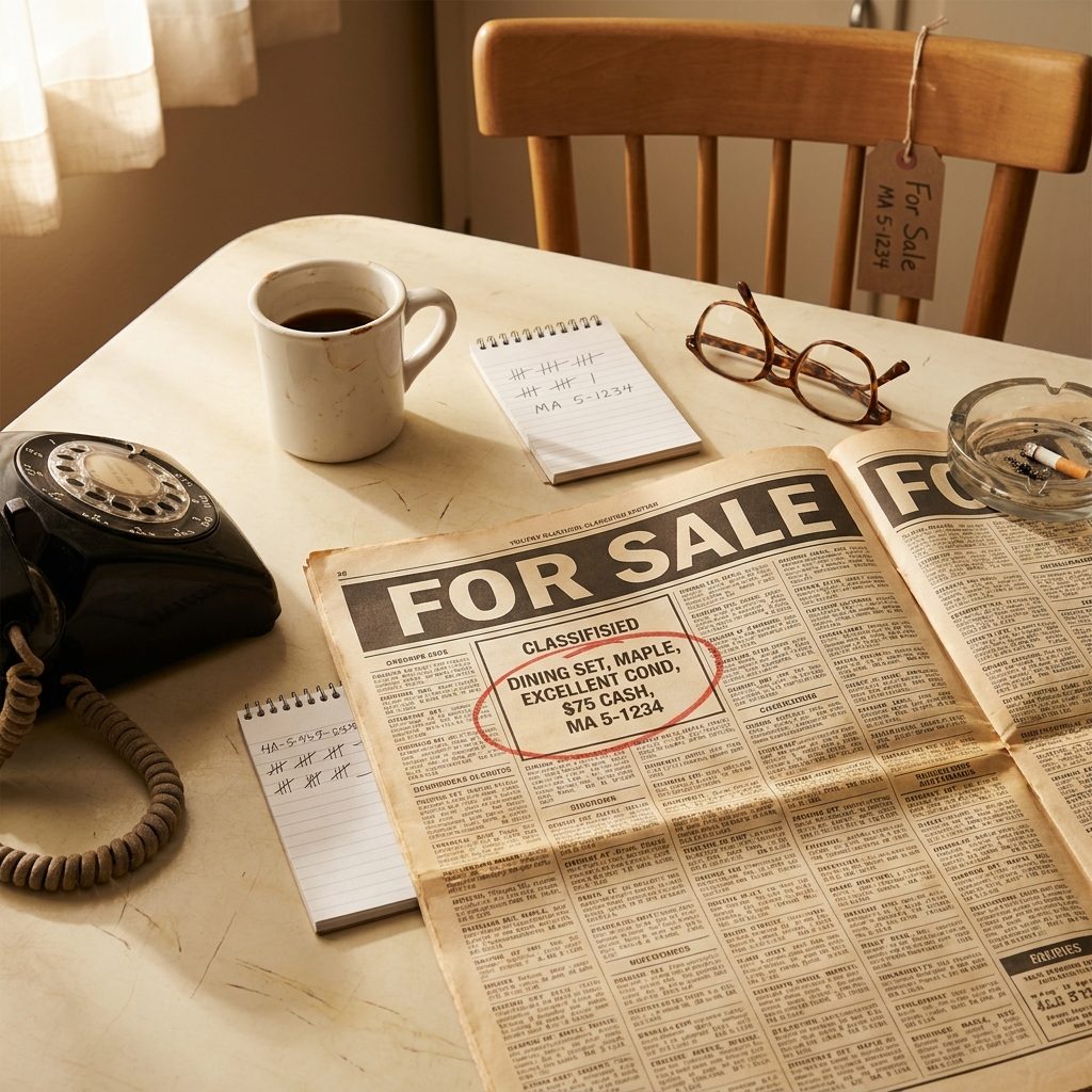 Placing a Classified Ad to Sell the Dining Room Set for the Exact Balance Owed