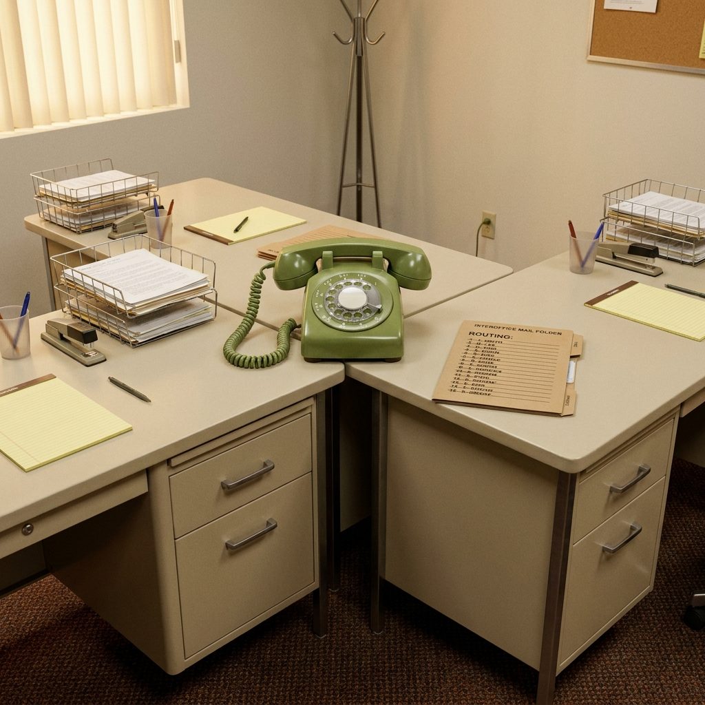 The Shared Telephone Line That Three Desks Were All Supposed to Take Turns Answering