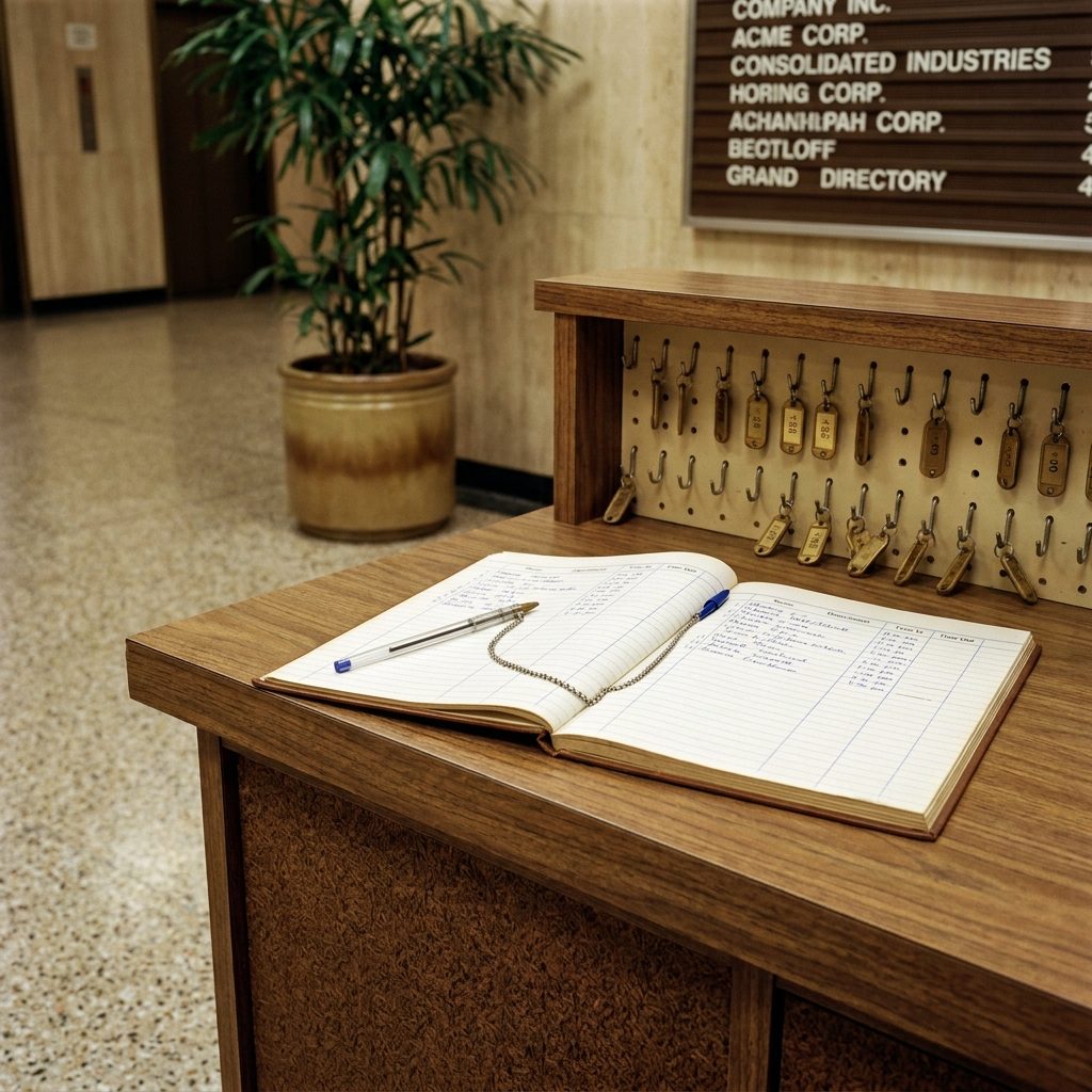 Signing Your Name to the Building's Paper Sign-In Log in the Lobby Every Single Morning