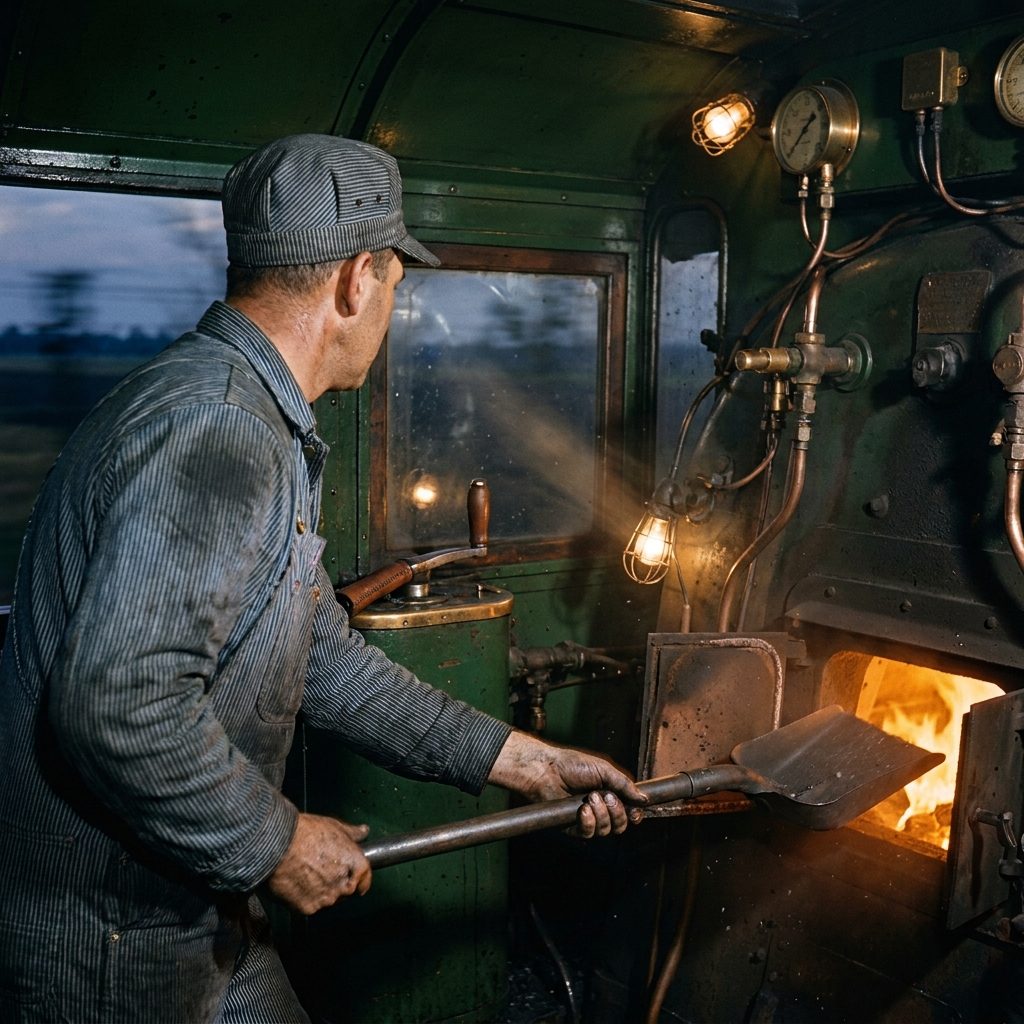 The Steam Locomotive Fireman Who Shoveled Coal by the Ton