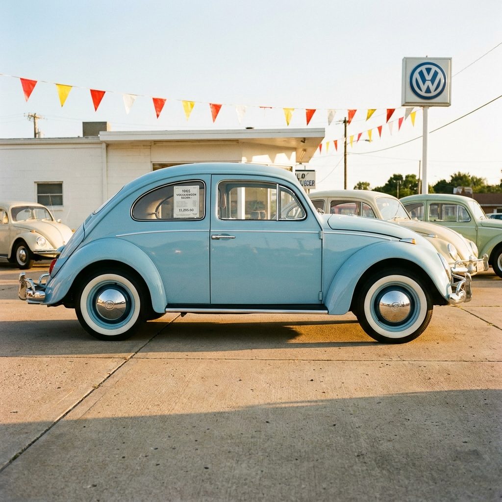 A Volkswagen Beetle: Around $1,600 in 1965