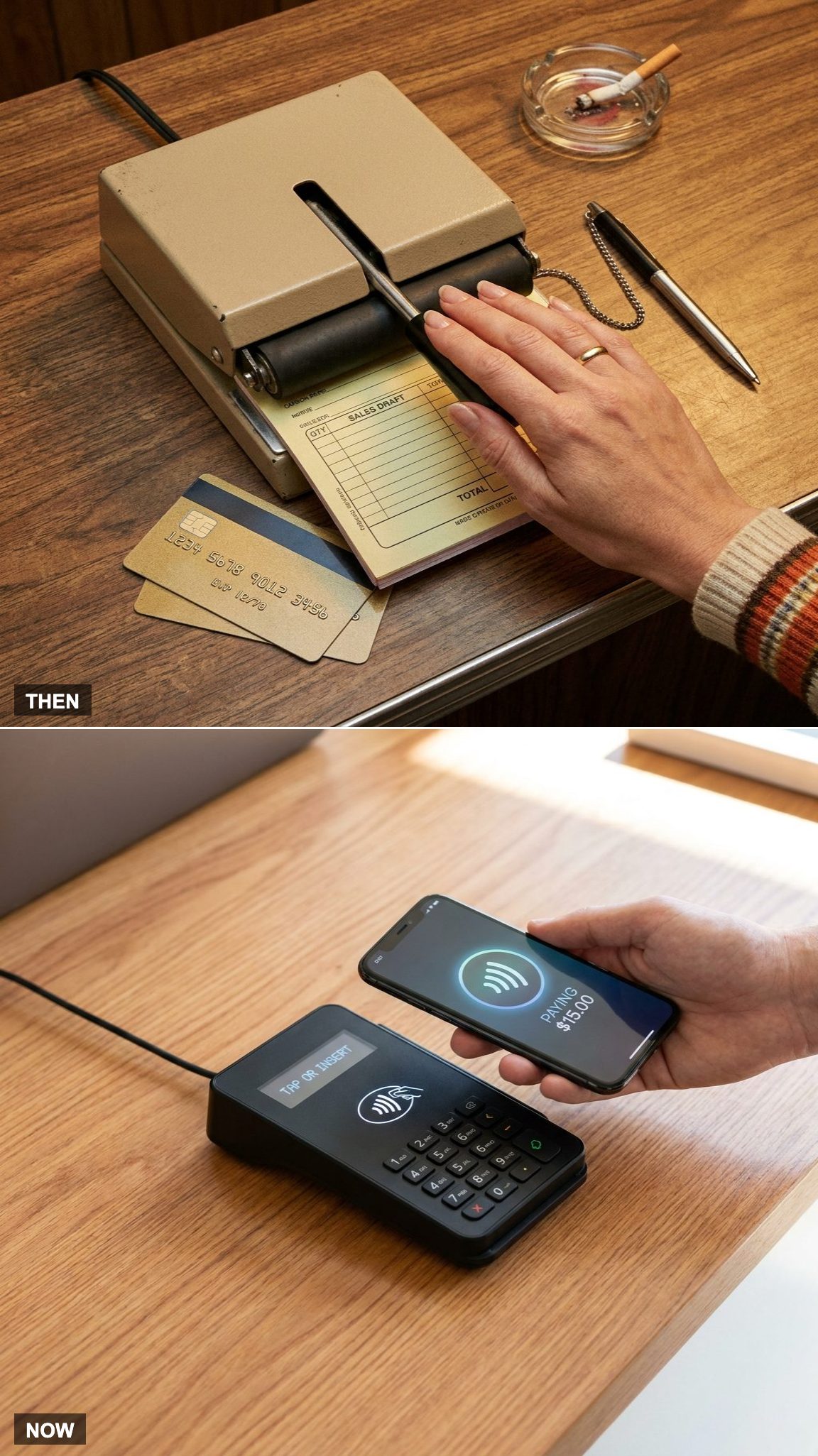 The Zip-Zap of the Carbon Imprinter vs. The Silent Tap of a Phone