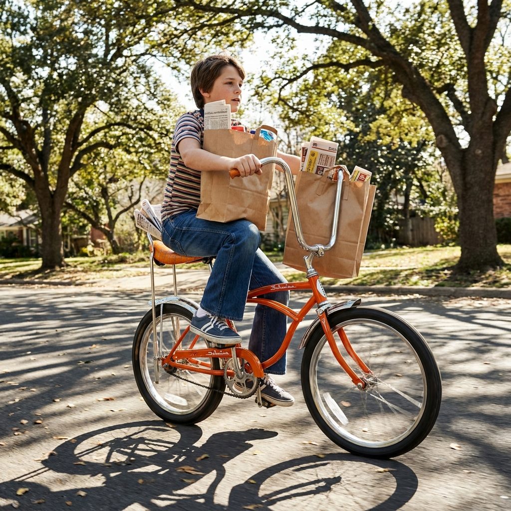 Delivering by Bicycle With Both Hands Full