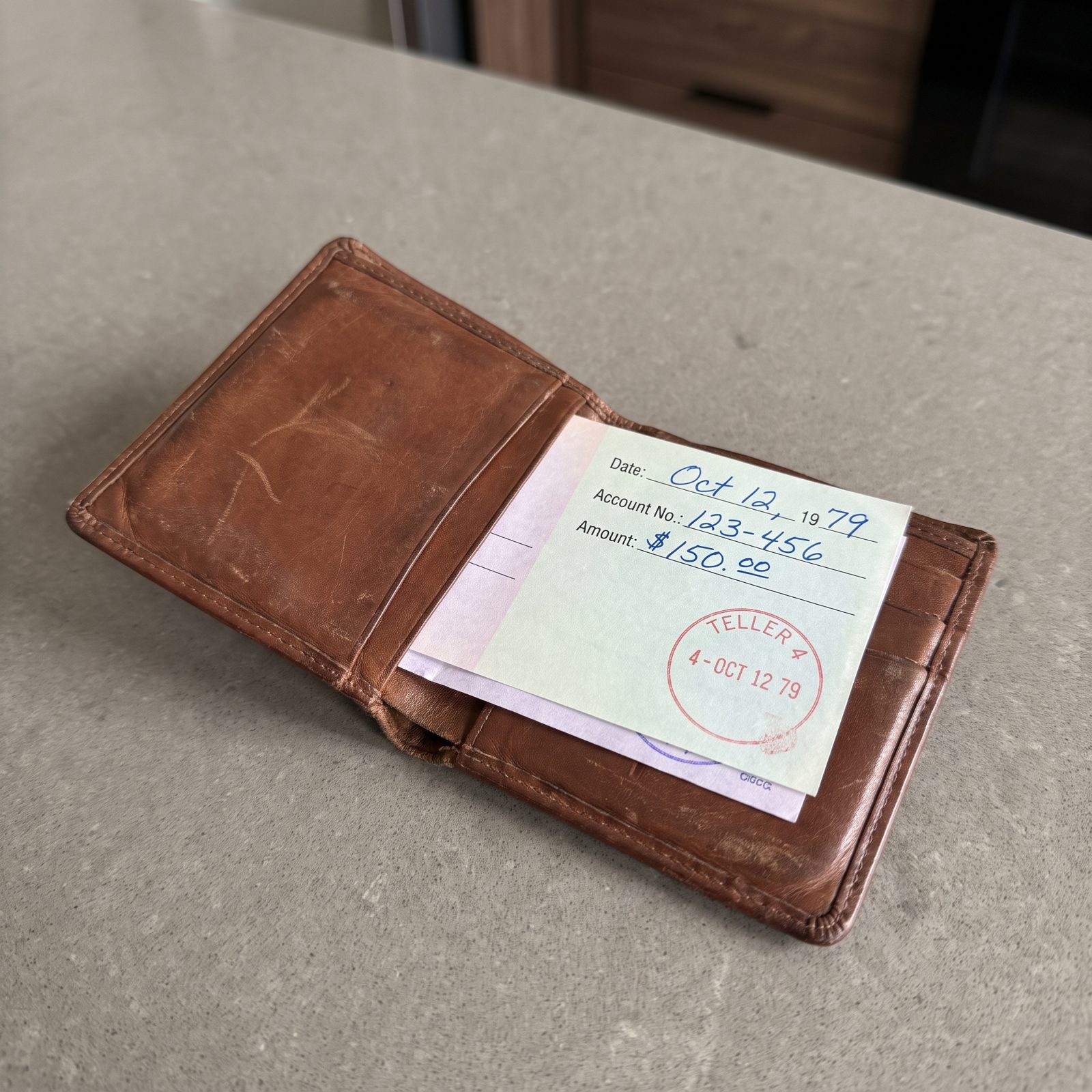A Bank Savings Withdrawal Slip