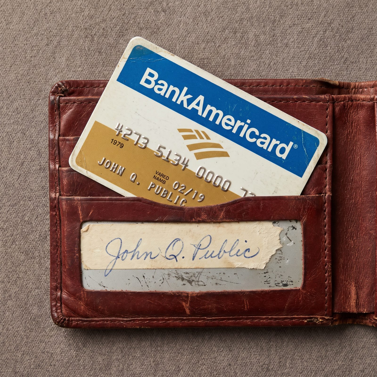 A BankAmericard or Master Charge Card