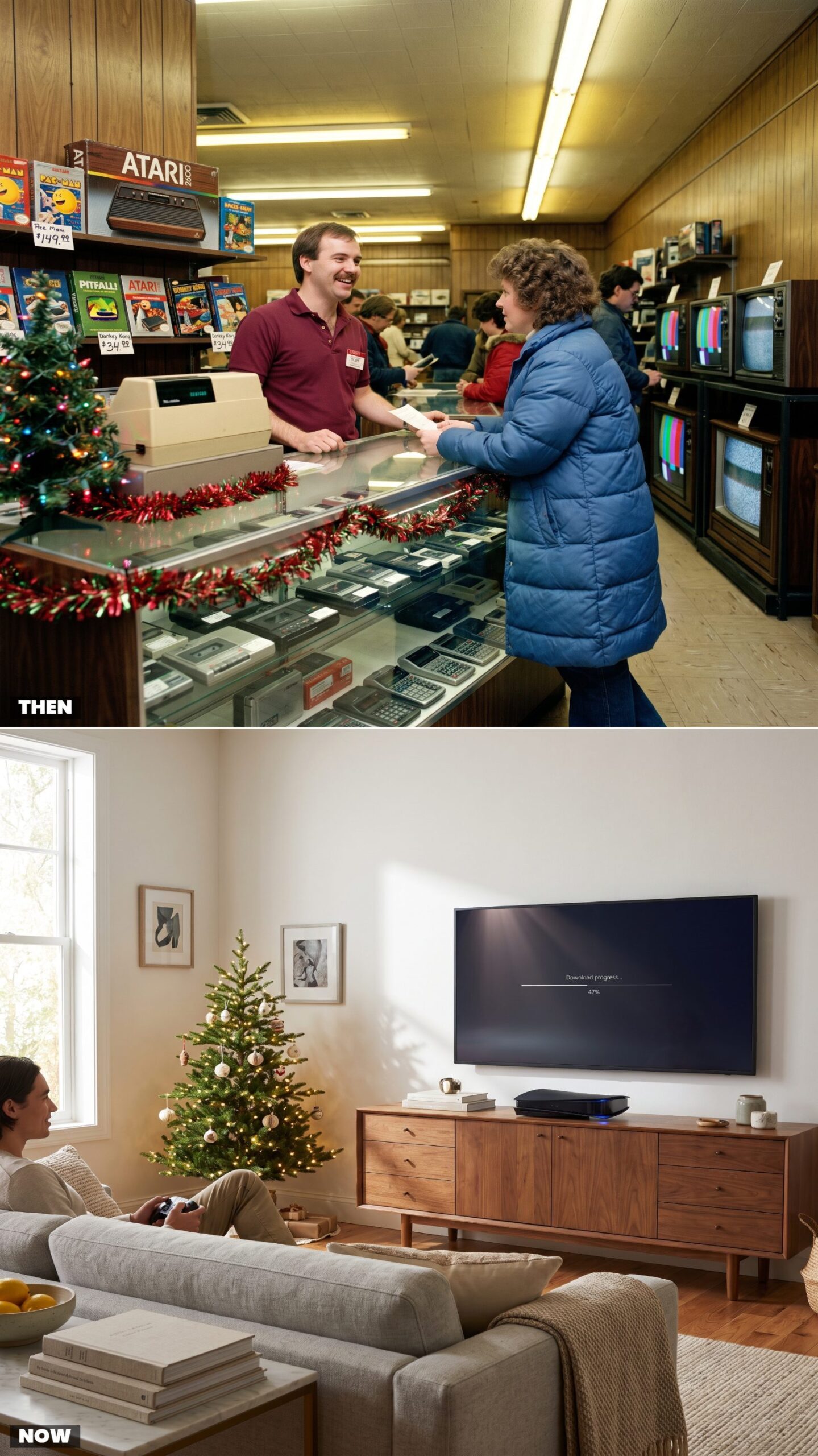 Buying a Game Console at the Electronics Store vs. Downloading Games at Home