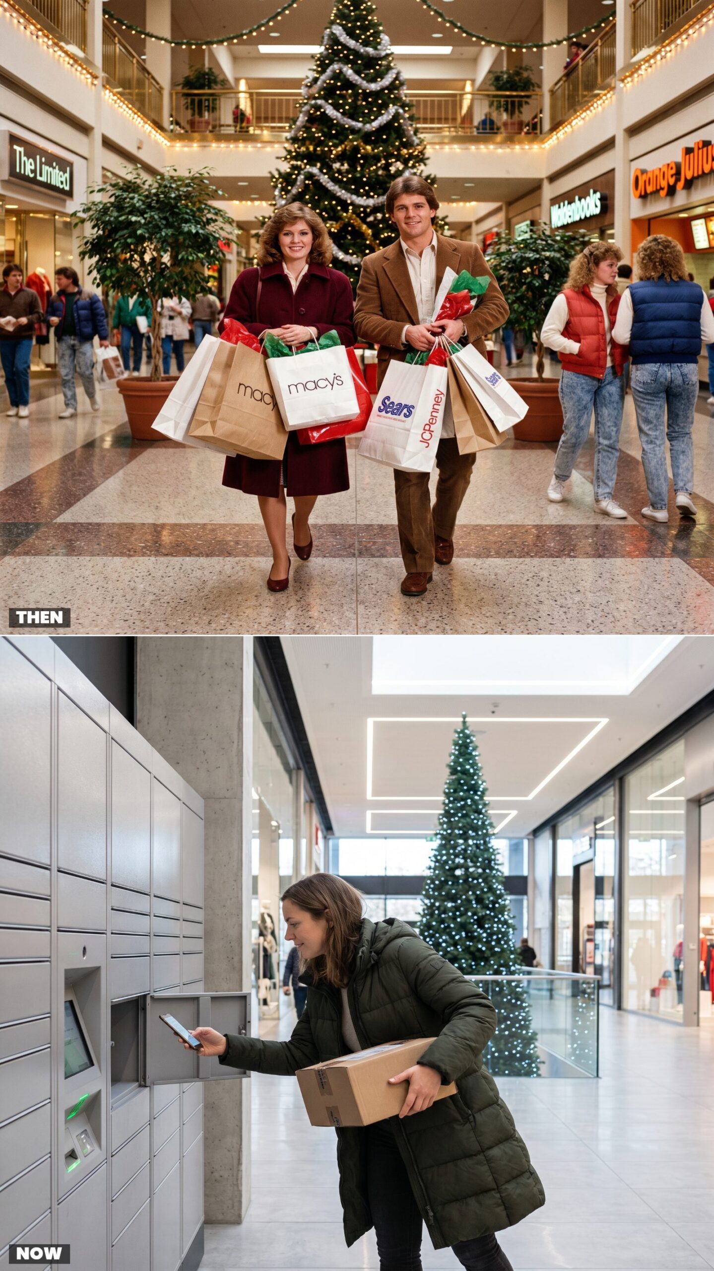 Carrying Armfuls of Branded Shopping Bags vs. Collecting Packages From Lockers