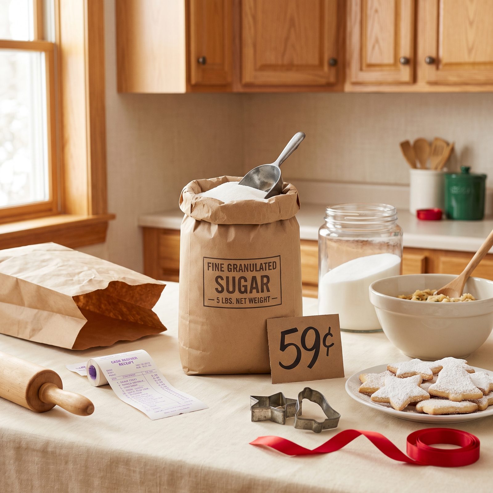 A Five-Pound Bag of Granulated Sugar: About 59 Cents