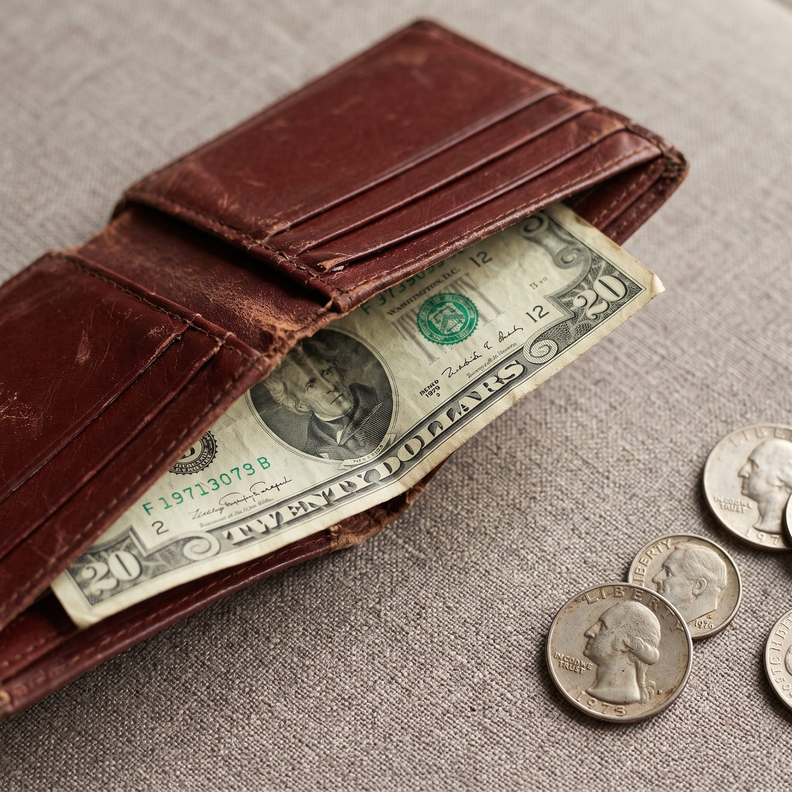 A Folded Emergency Twenty-Dollar Bill