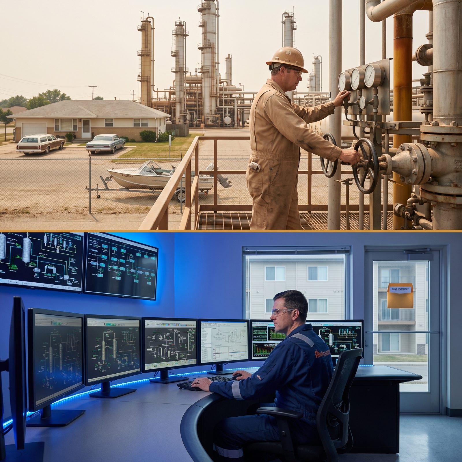The Oil Refinery Operator Who Ran the Towers and the Household Budget