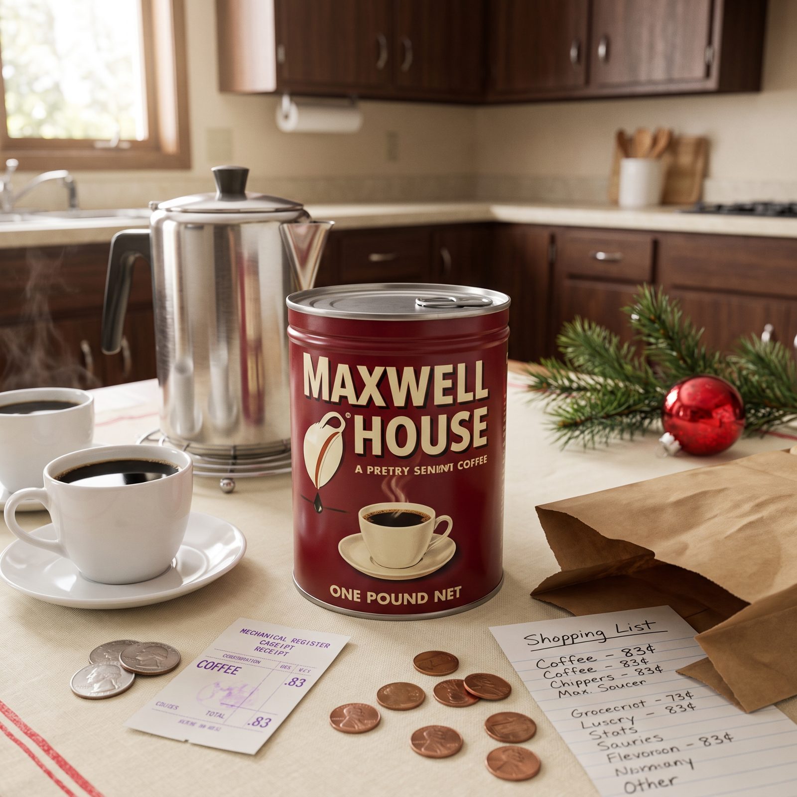 A One-Pound Can of Ground Coffee: Roughly 83 Cents in 1965