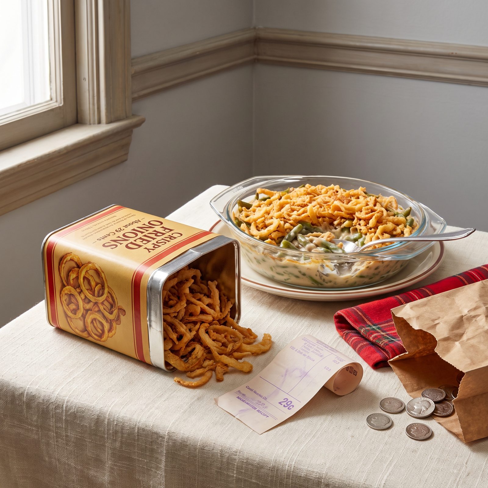 A Package of Crispy Fried Onions: About 29 Cents