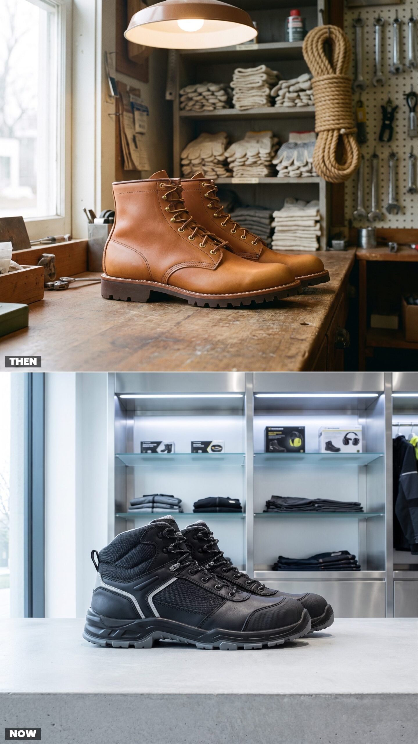 A Pair of Leather Work Boots