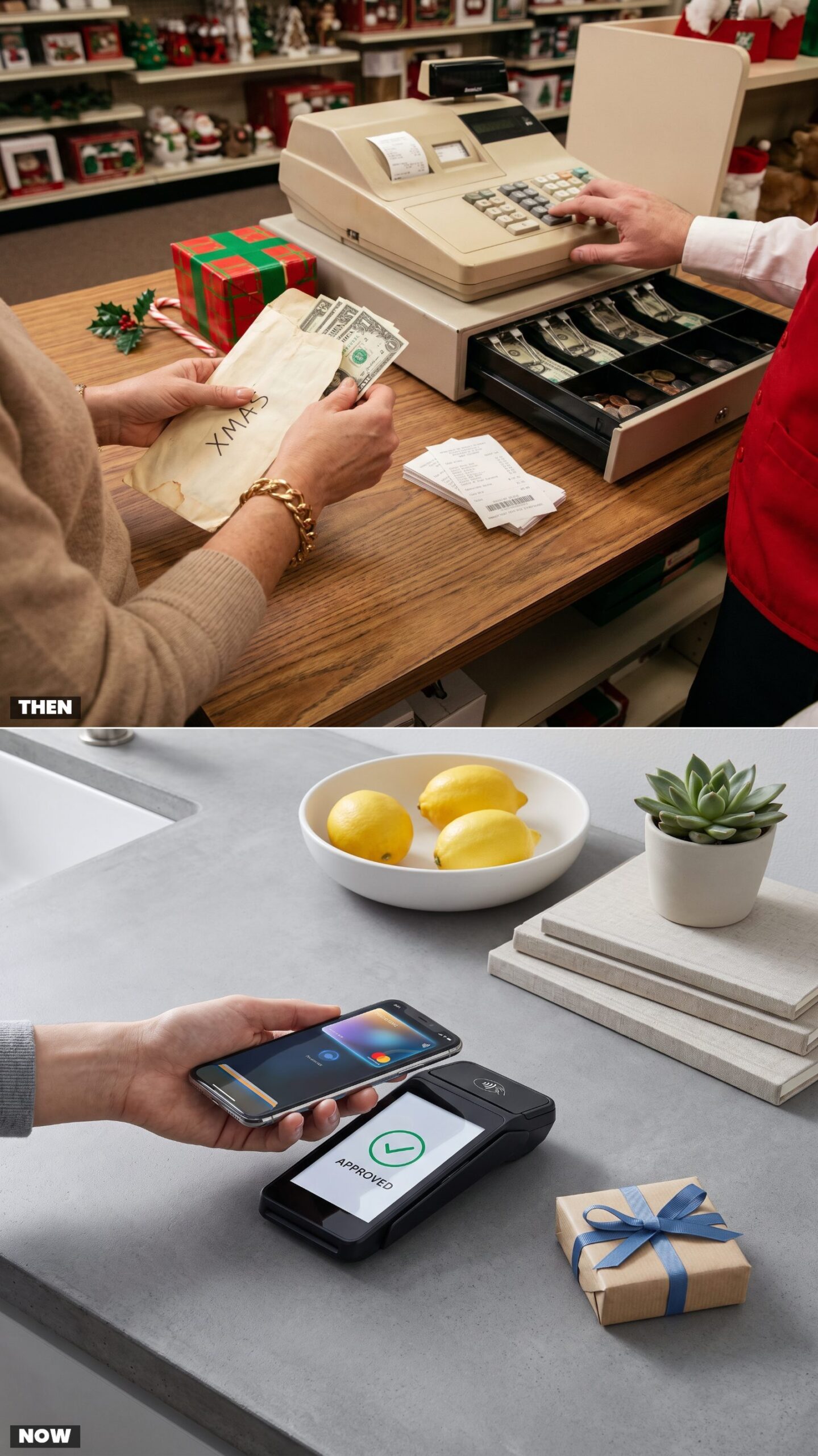 Paying With Cash From an Envelope vs. Tapping a Phone