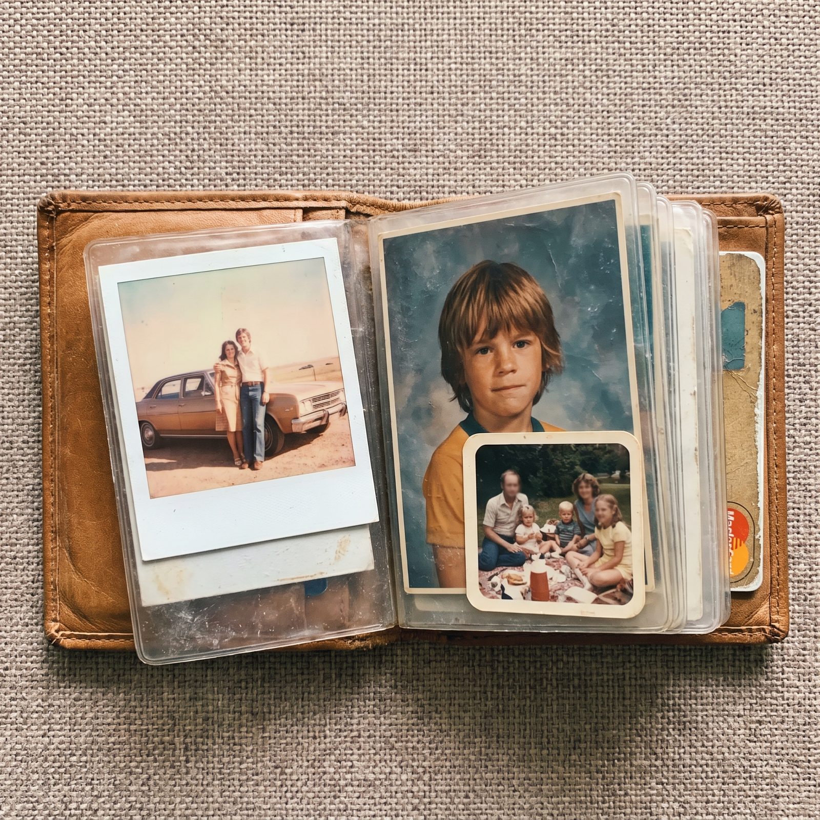A Plastic Sleeve of Family and School Photos