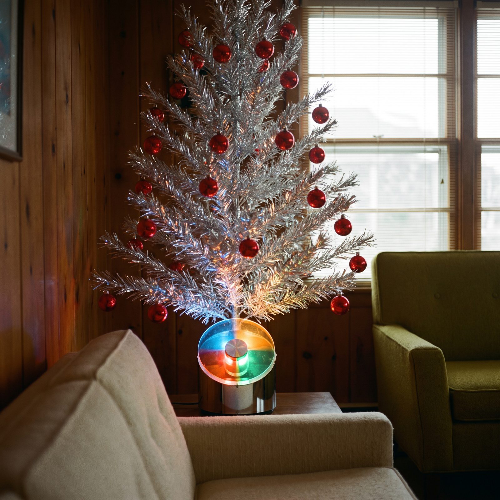 A Rotating Color Wheel for an Aluminum Christmas Tree