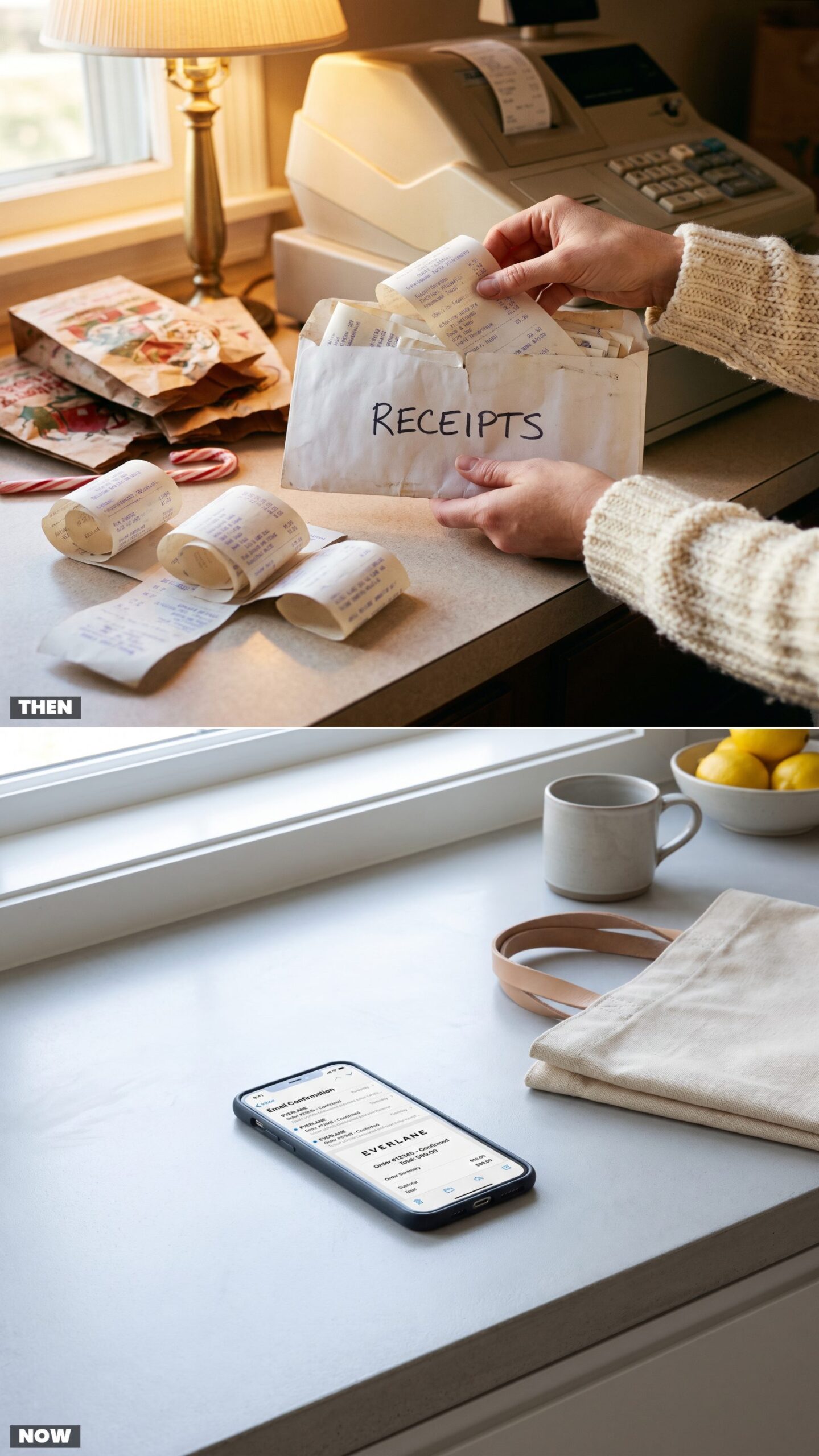 Saving Paper Receipts in an Envelope vs. Receiving Receipts by Email