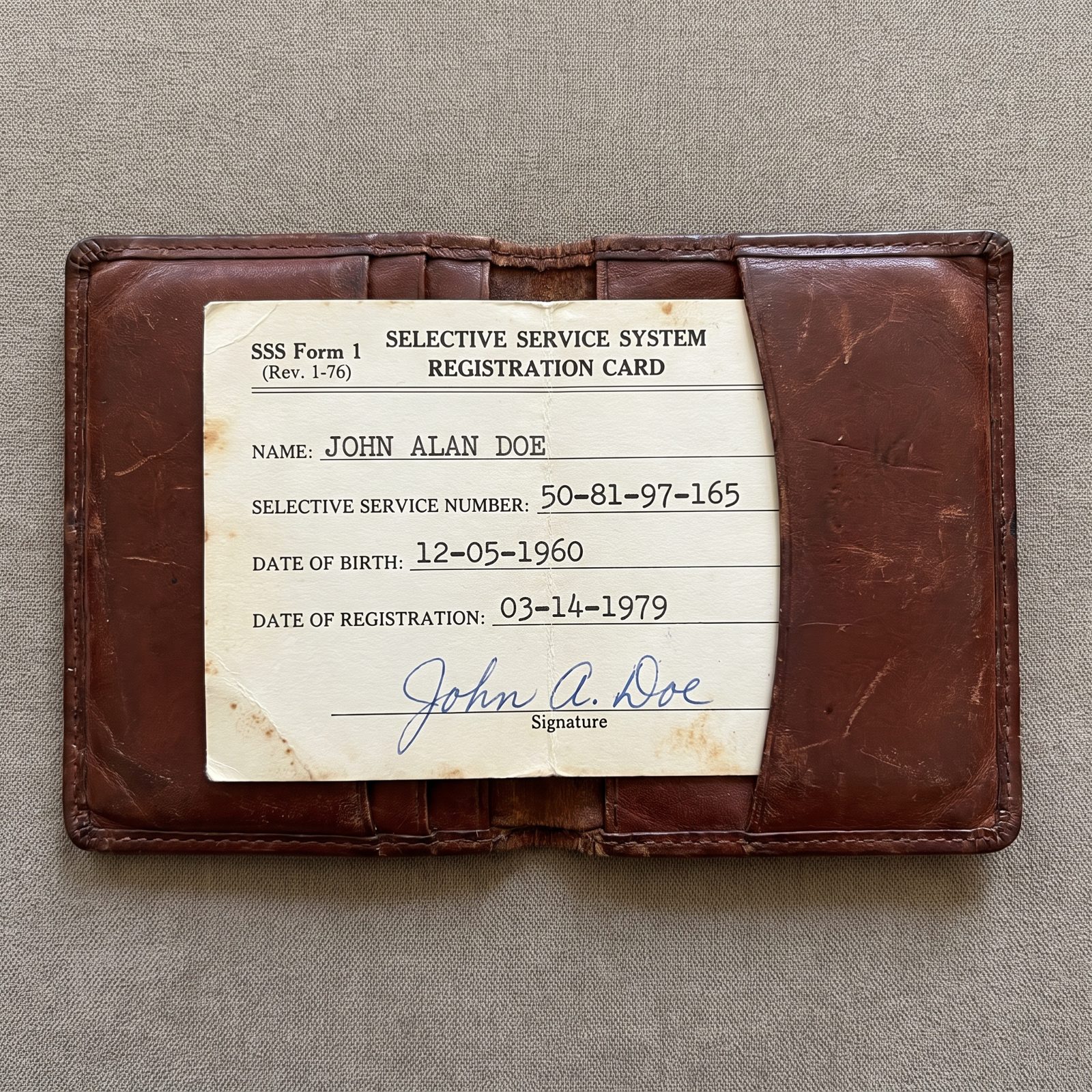 A Selective Service Registration Card