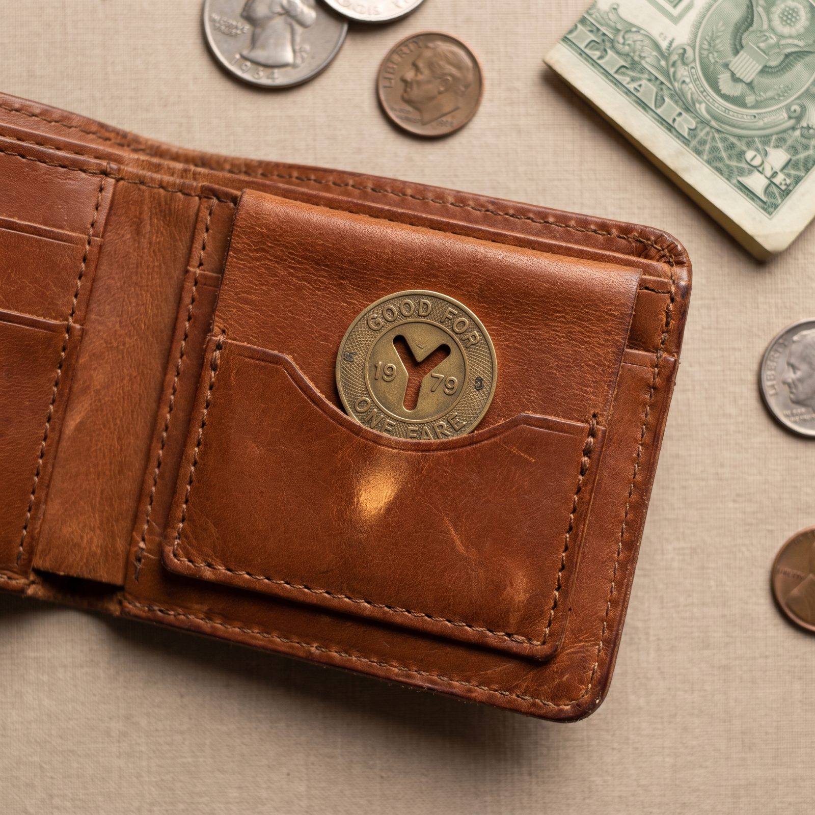 A Subway Token Tucked Into the Coin Pocket