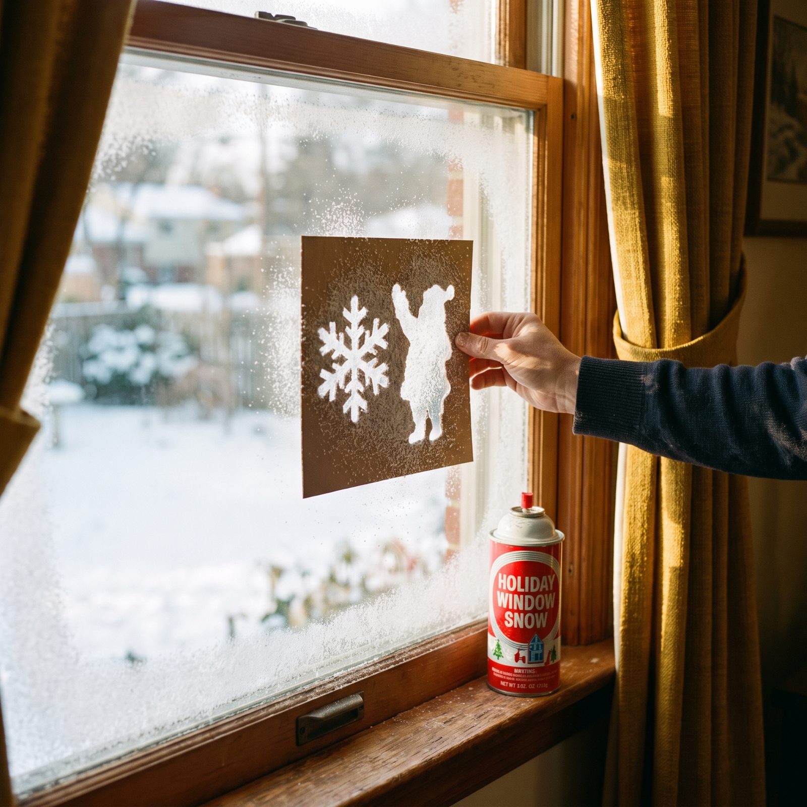 Window-Stenciling Snow and Cardboard Templates