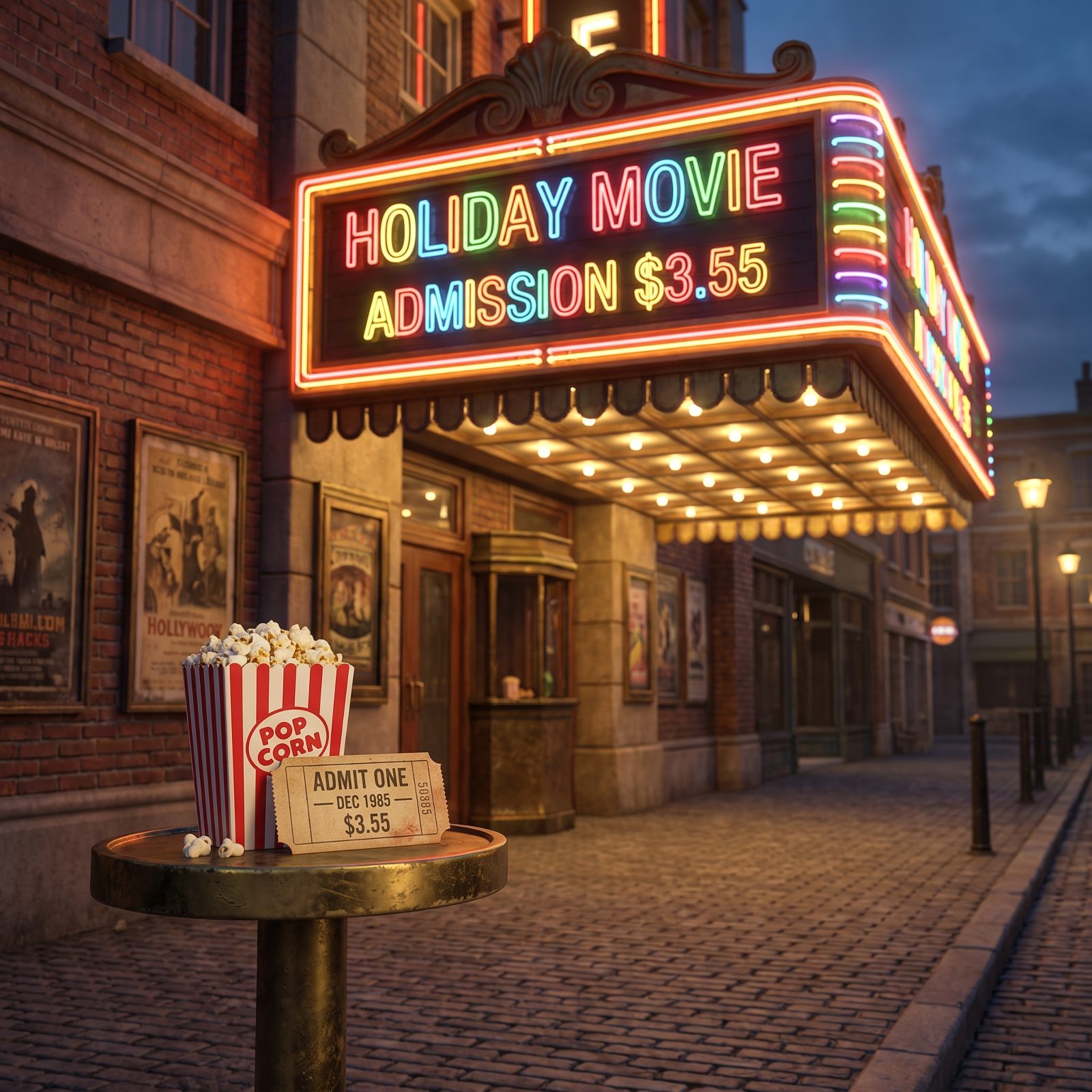 Admission to a Holiday Movie: About $3.55 in 1985