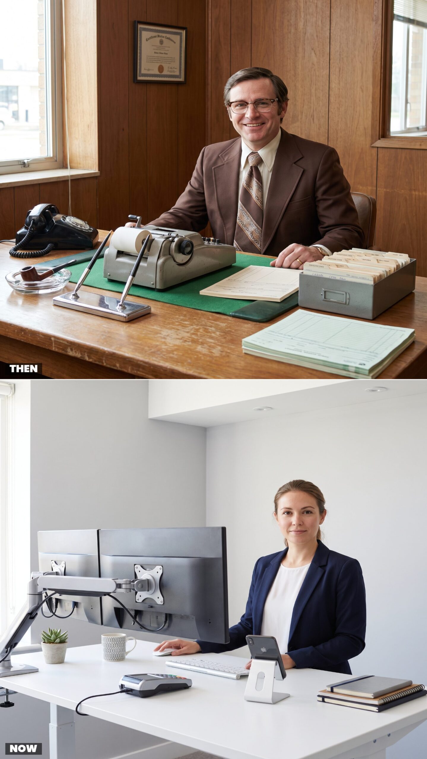 The Banker's Workstation: Ledger Cards vs. Dual Monitors