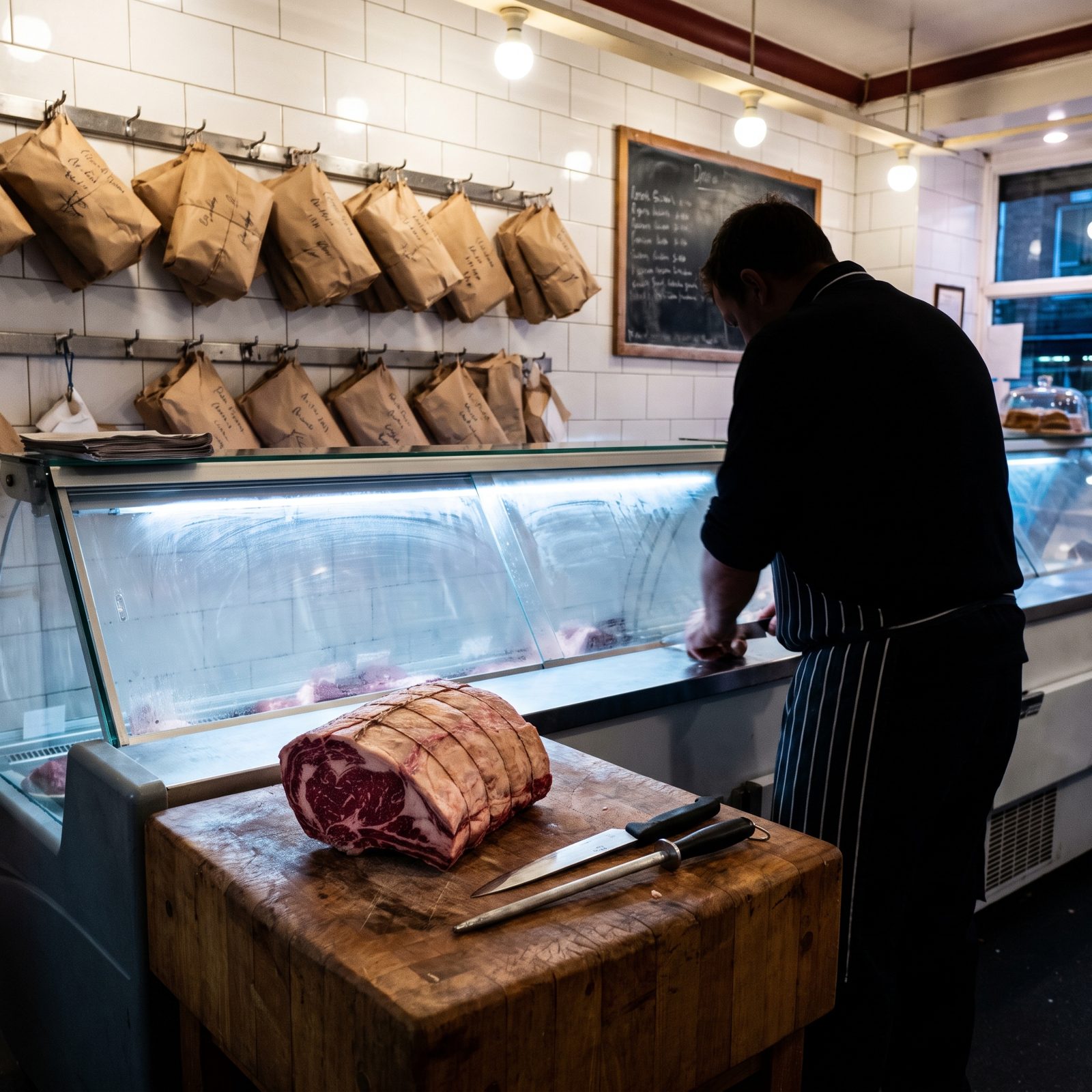 Butchers Preparing Christmas Orders by the Hundreds