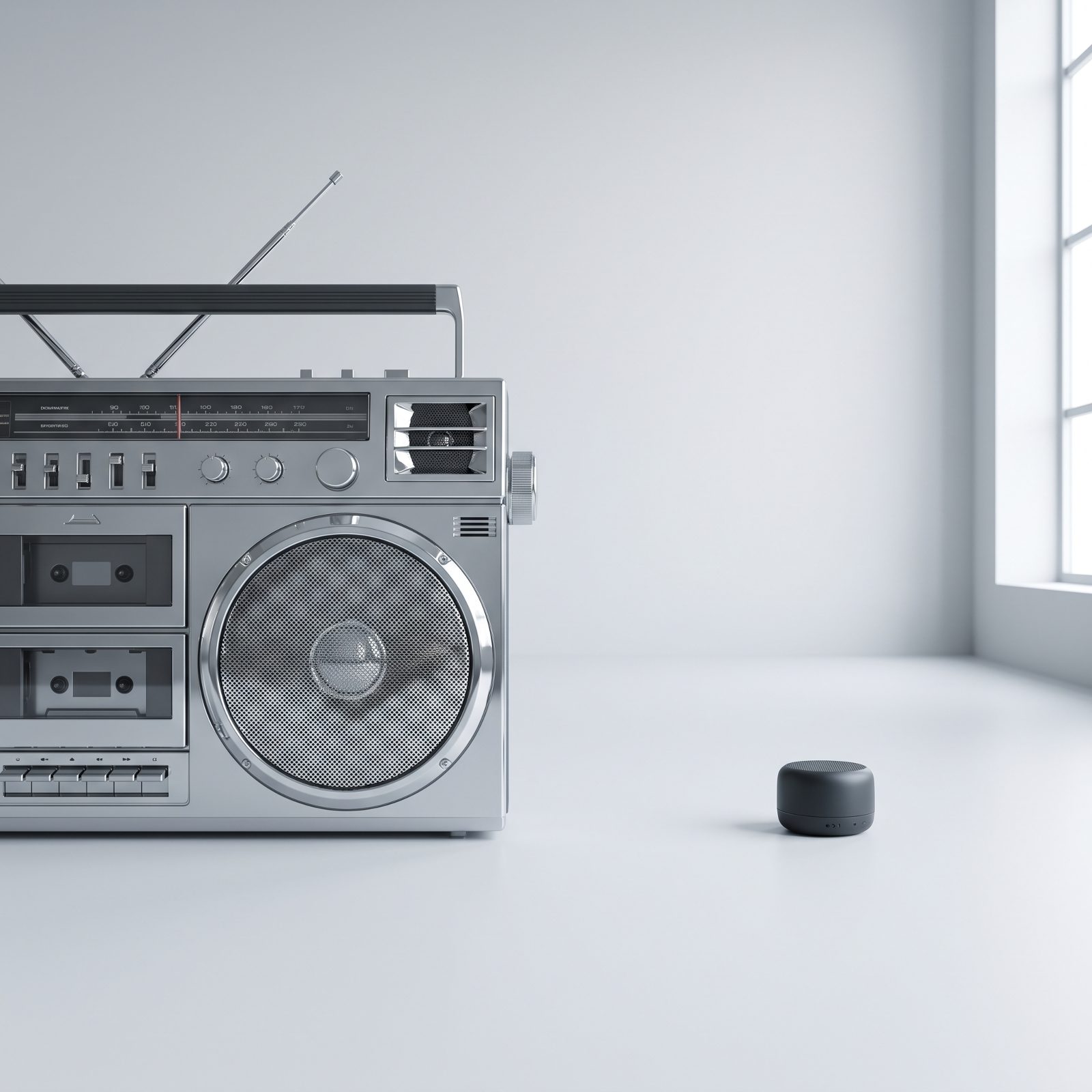 A Cassette Boombox Versus a Bluetooth Speaker: $90 Then, $60 Now
