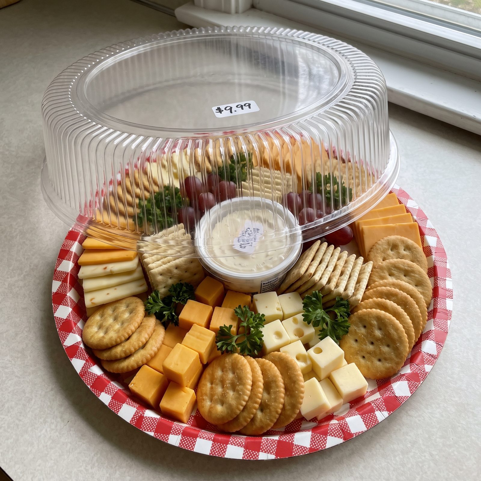 A Cheese-and-Cracker Party Tray: Roughly $9.99 in 1986