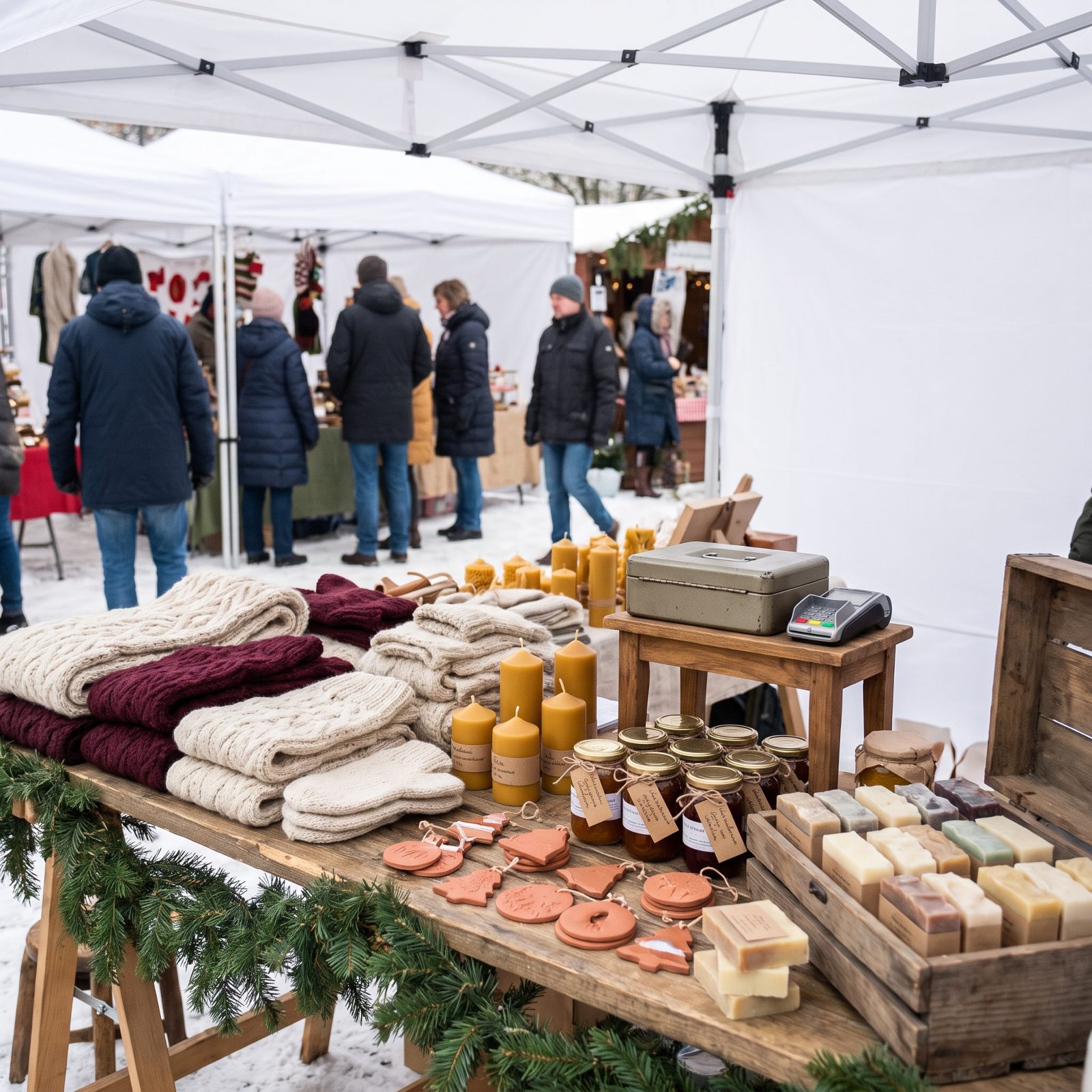 Craft Vendors Sell at Christmas Markets